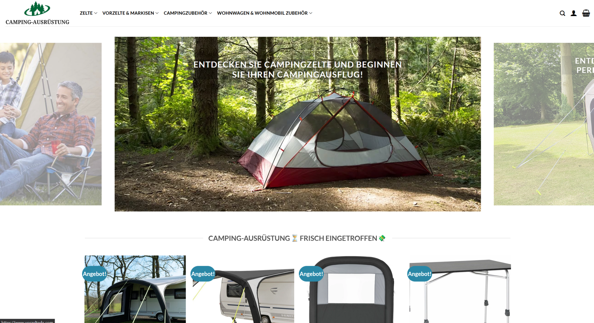 Screenshot vorzeltede.com