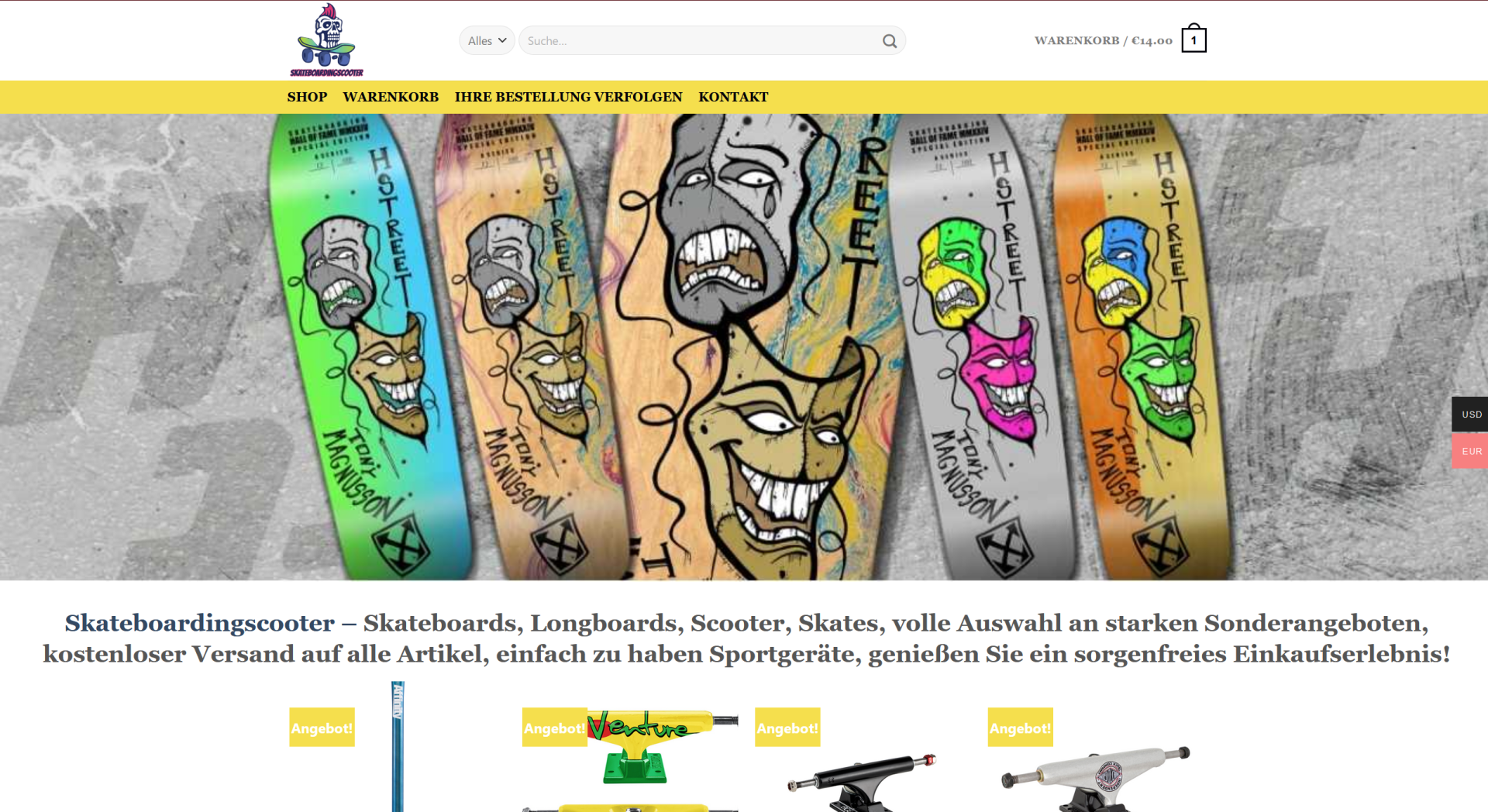 Screenshot skateboardingscooter.de
