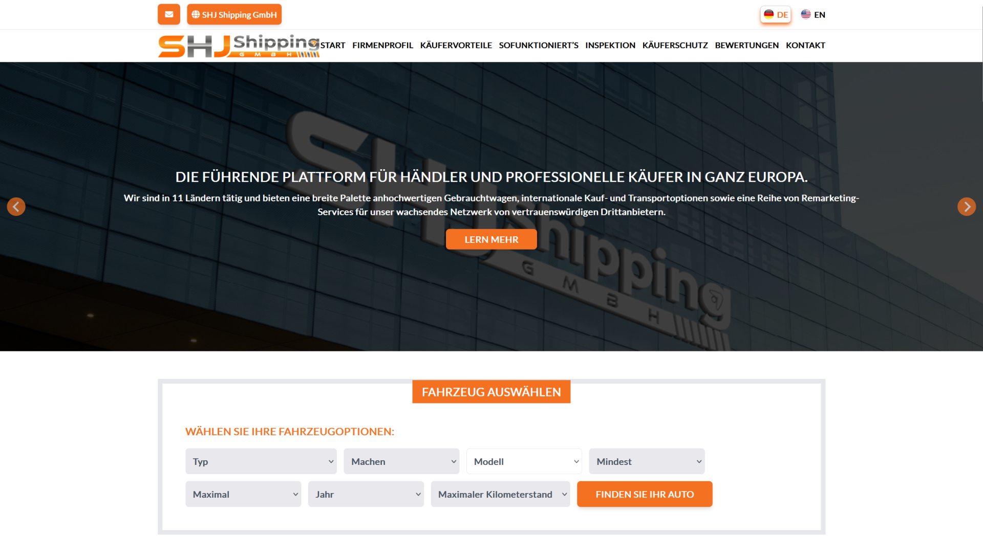 Screenshot shj-shipping.de