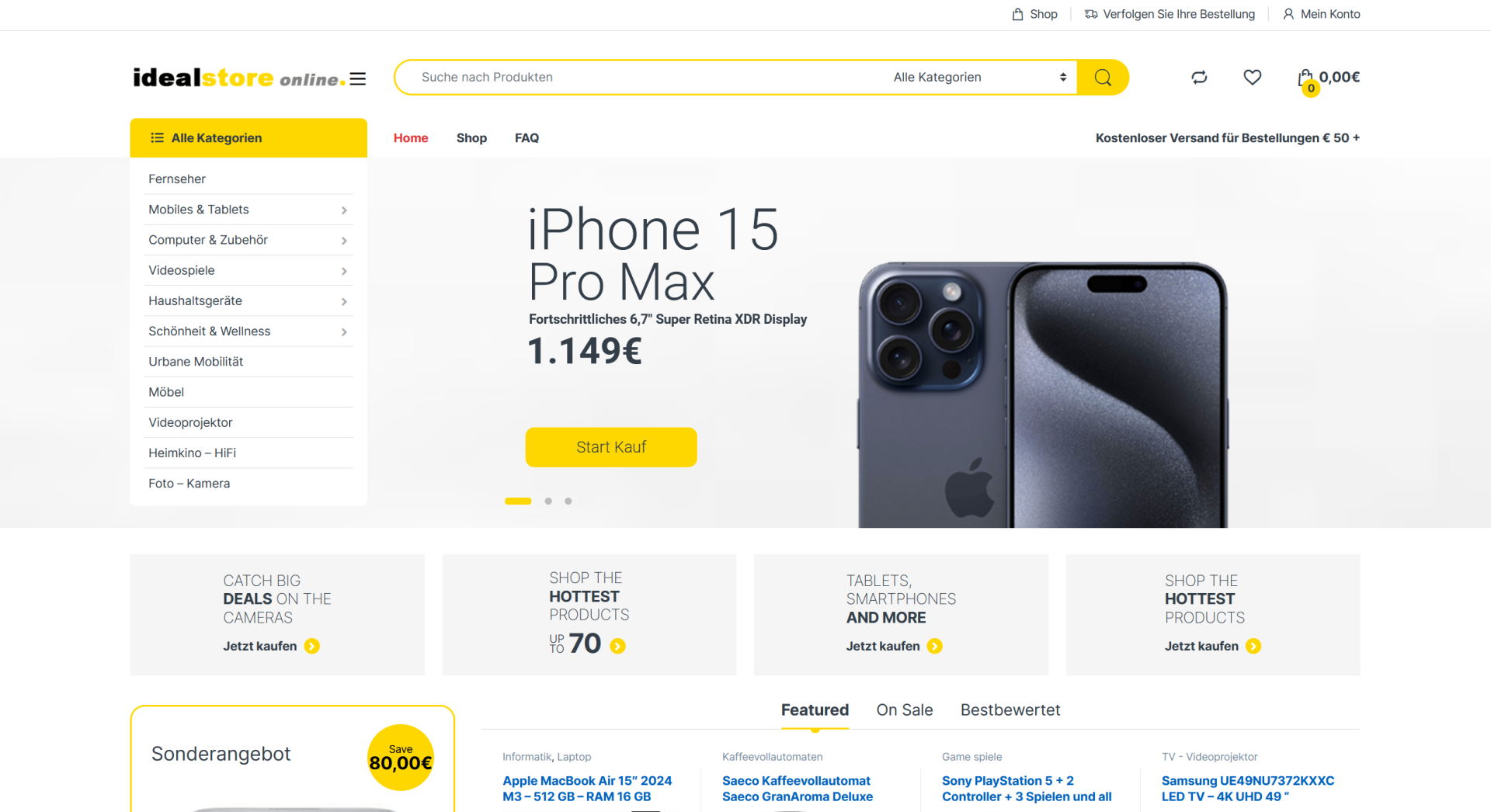 Screenshot idealstoreonline.com