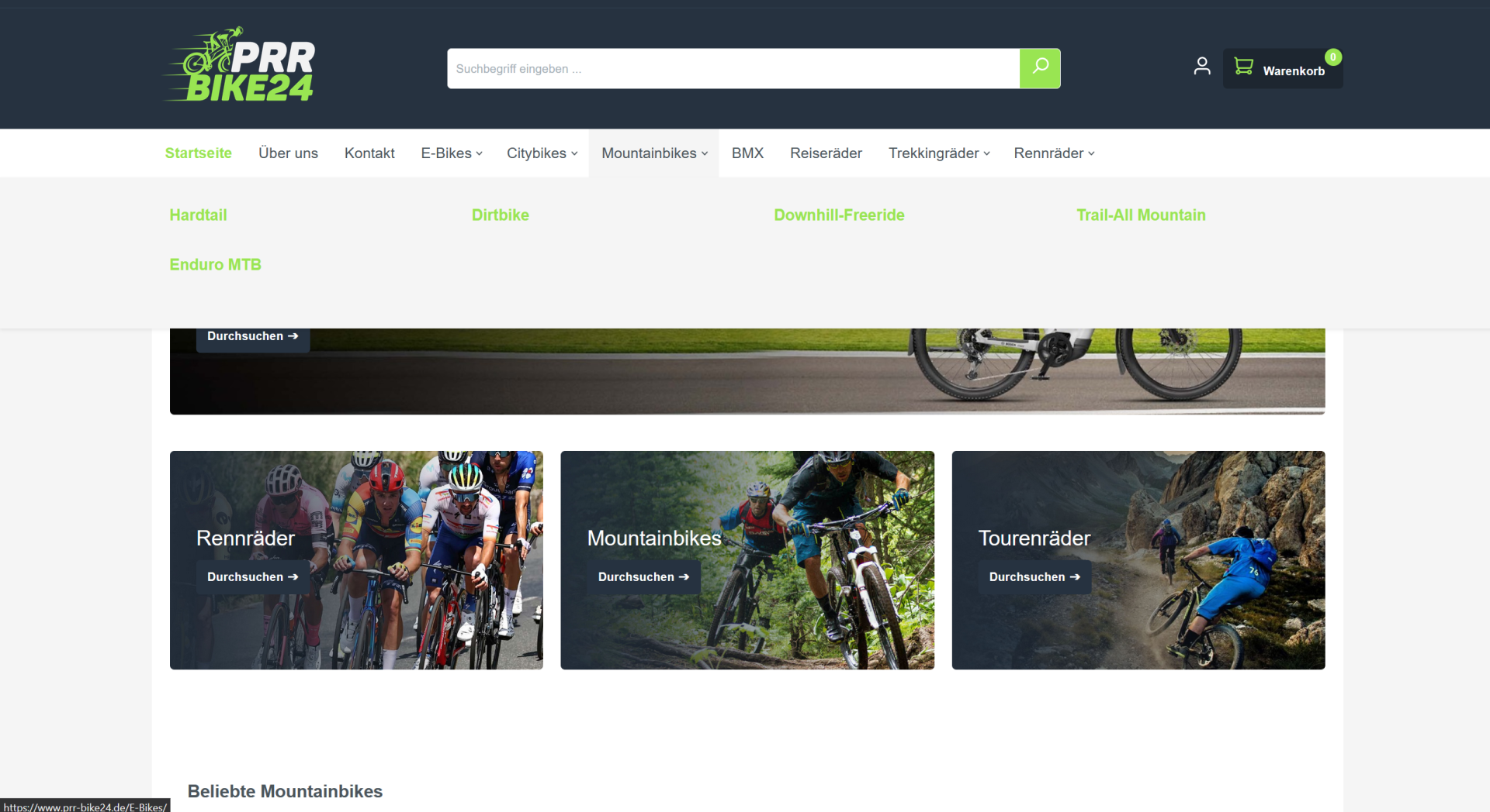 Screenshot prr-bike24.de