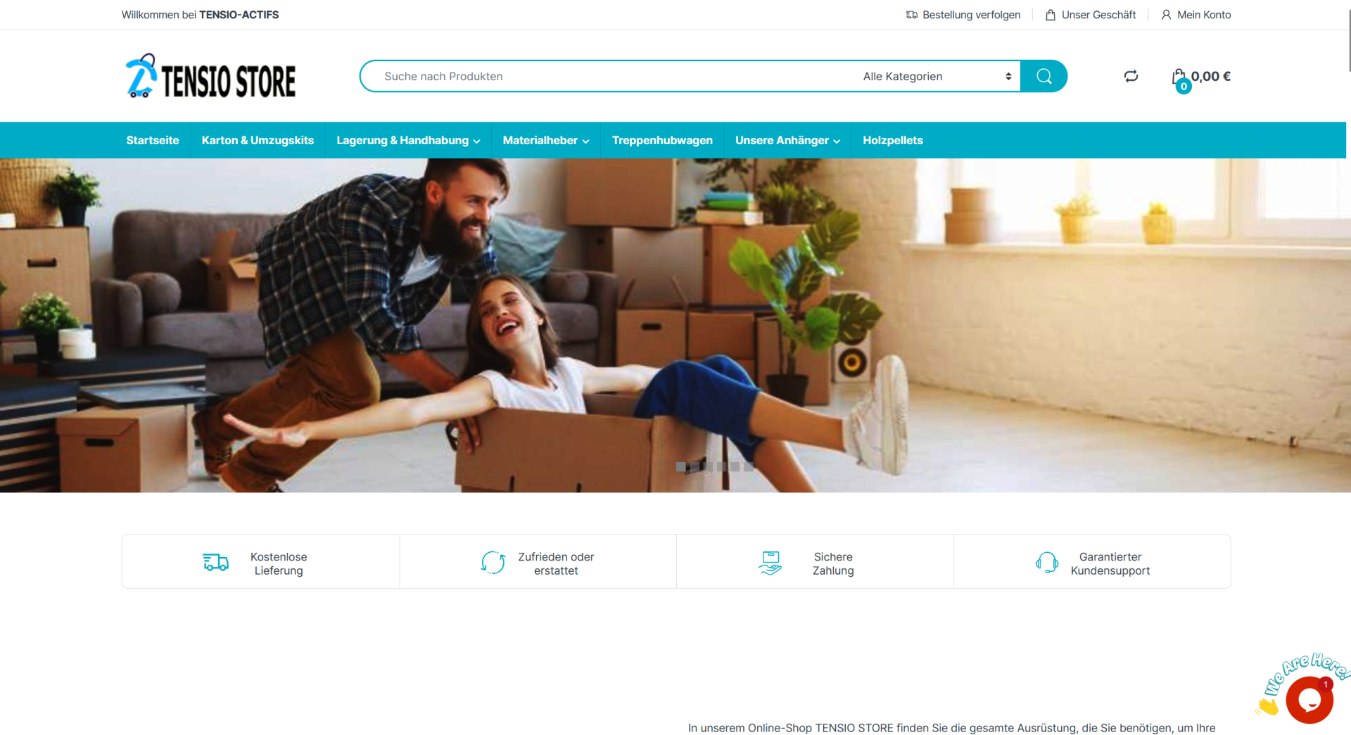 Screenshot tensiostore.com