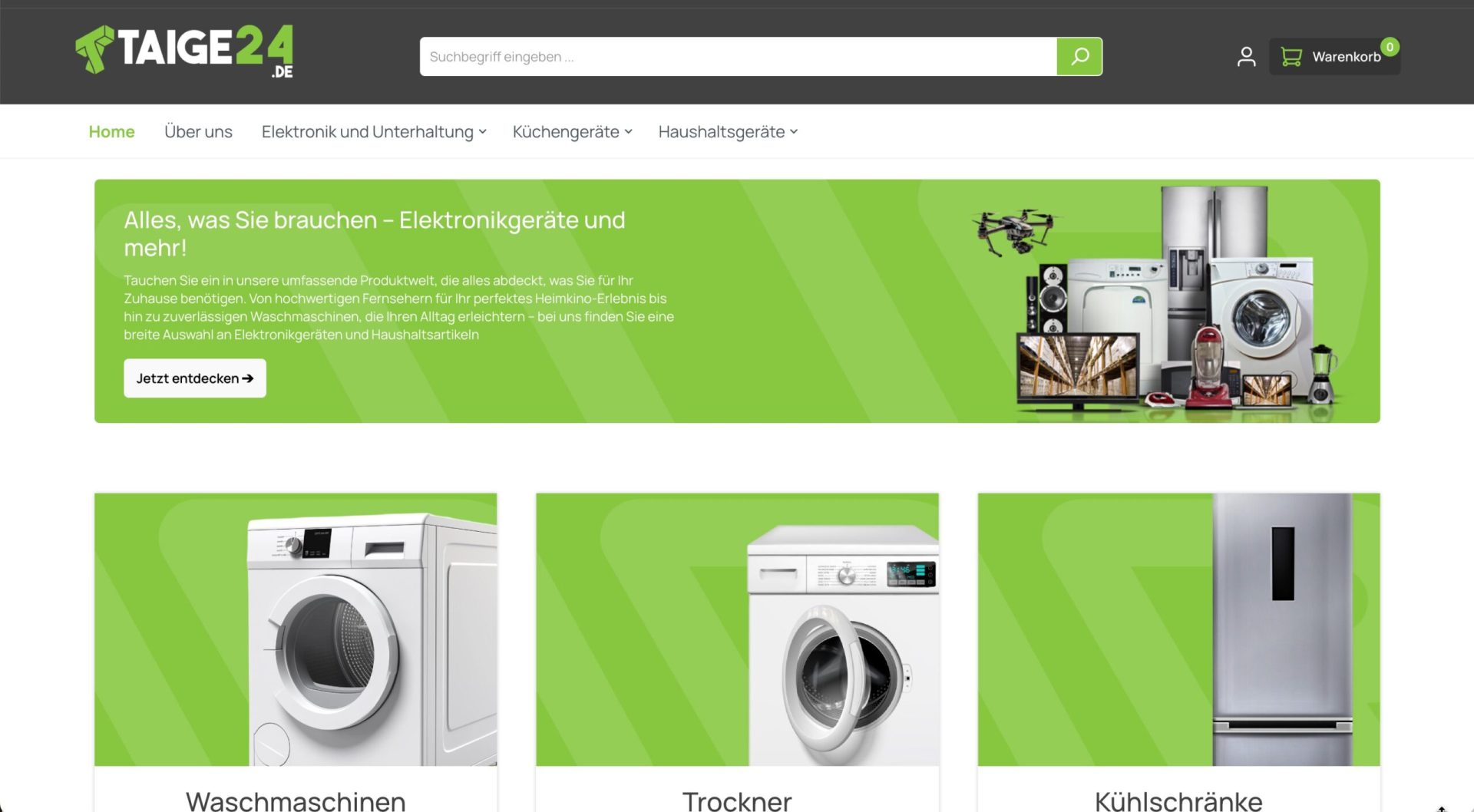 Screenshot Taige24.de