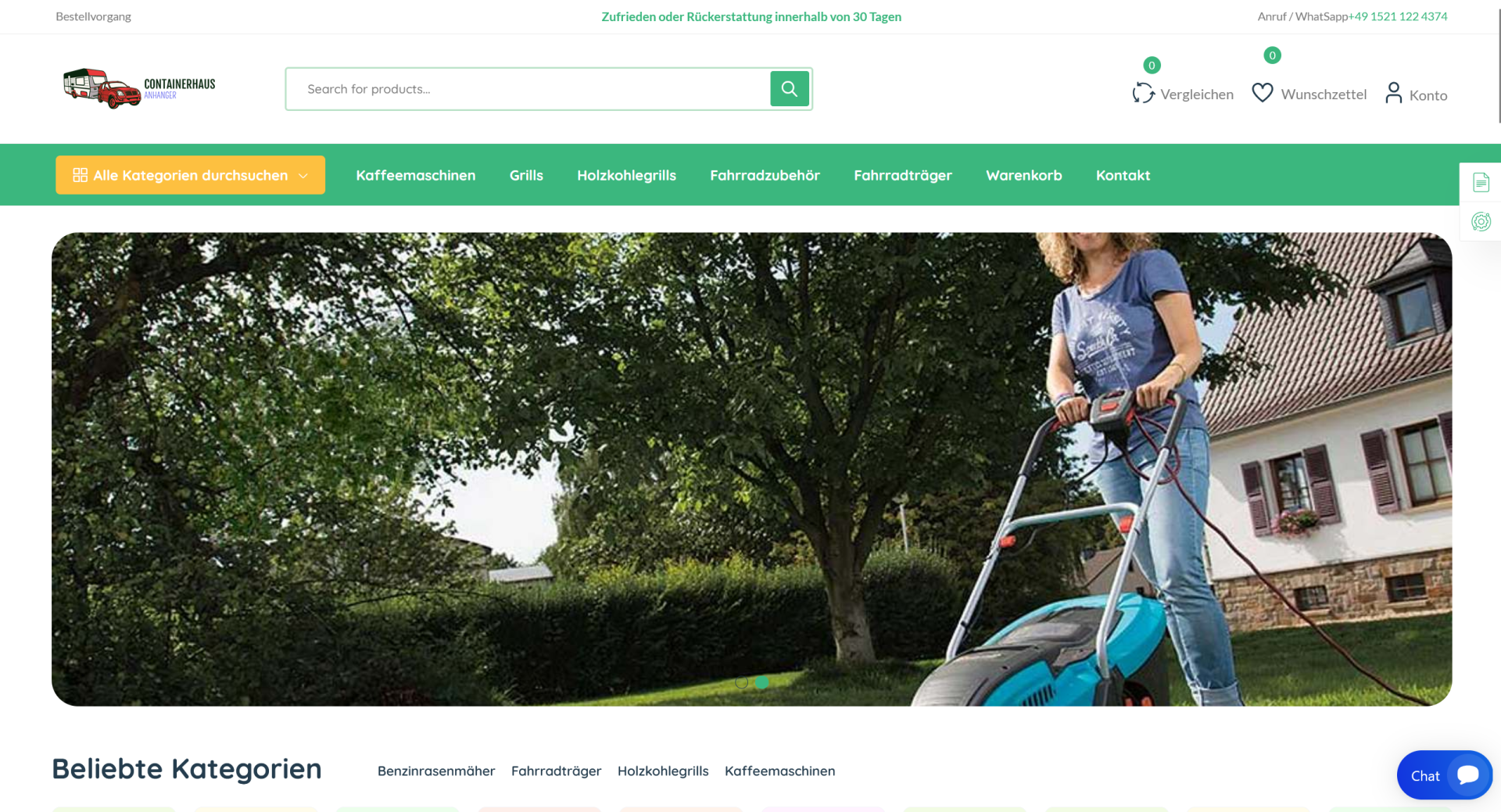 Screenshot containerhaus-anhanger.de