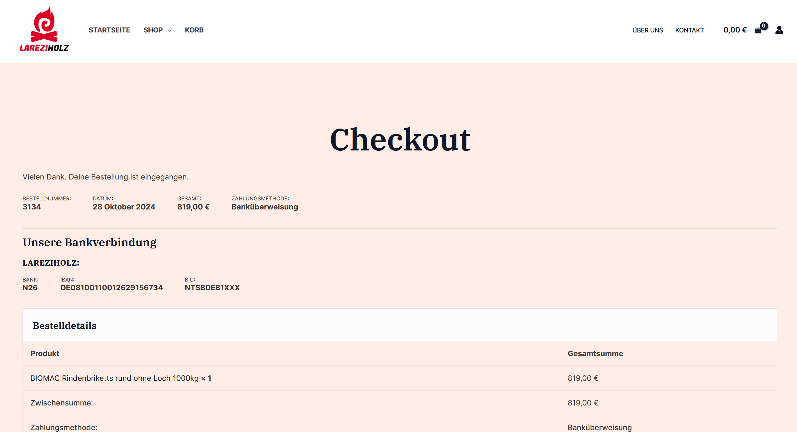 Screenshot lareziholz.com