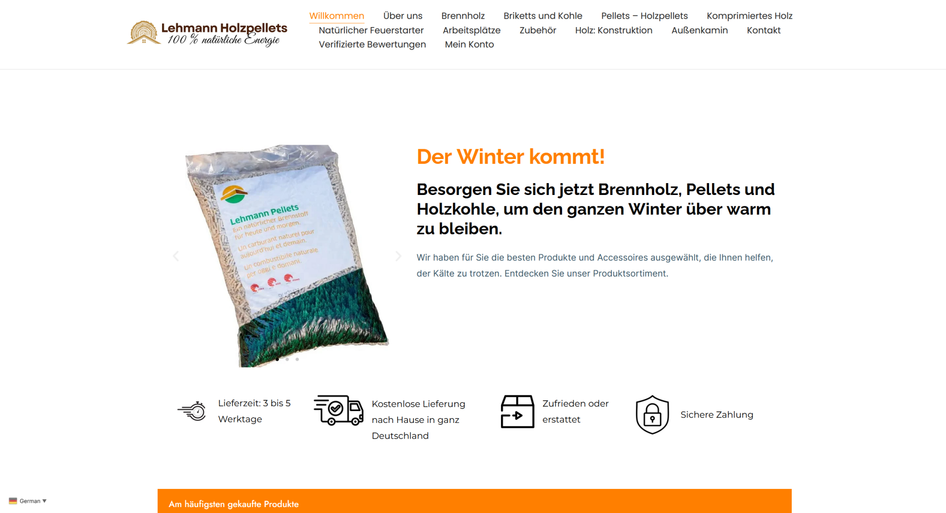 Screenshot lehmann-holzpellets.com