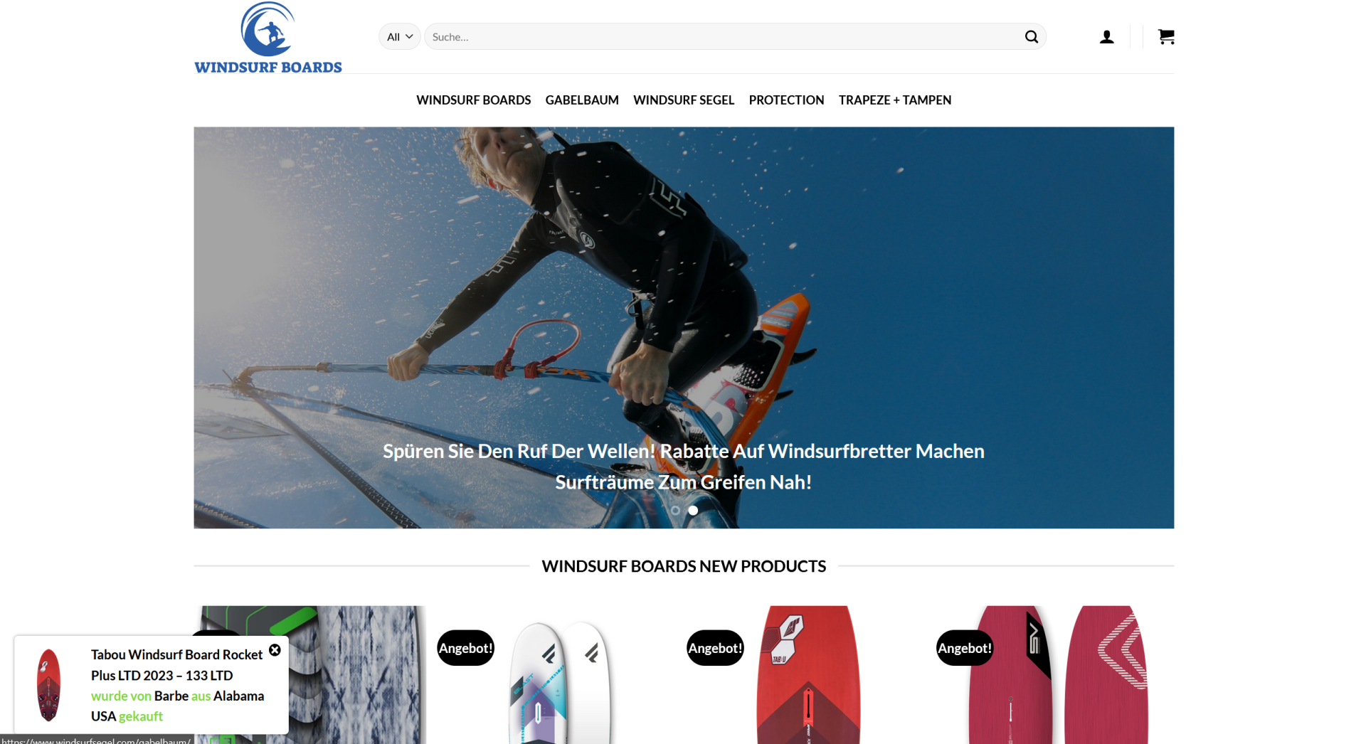 Screenshot windsurfsegel.com