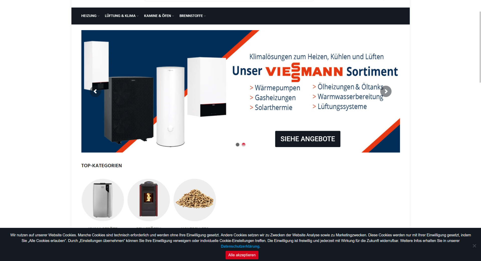 Screenshot heizungstore.com