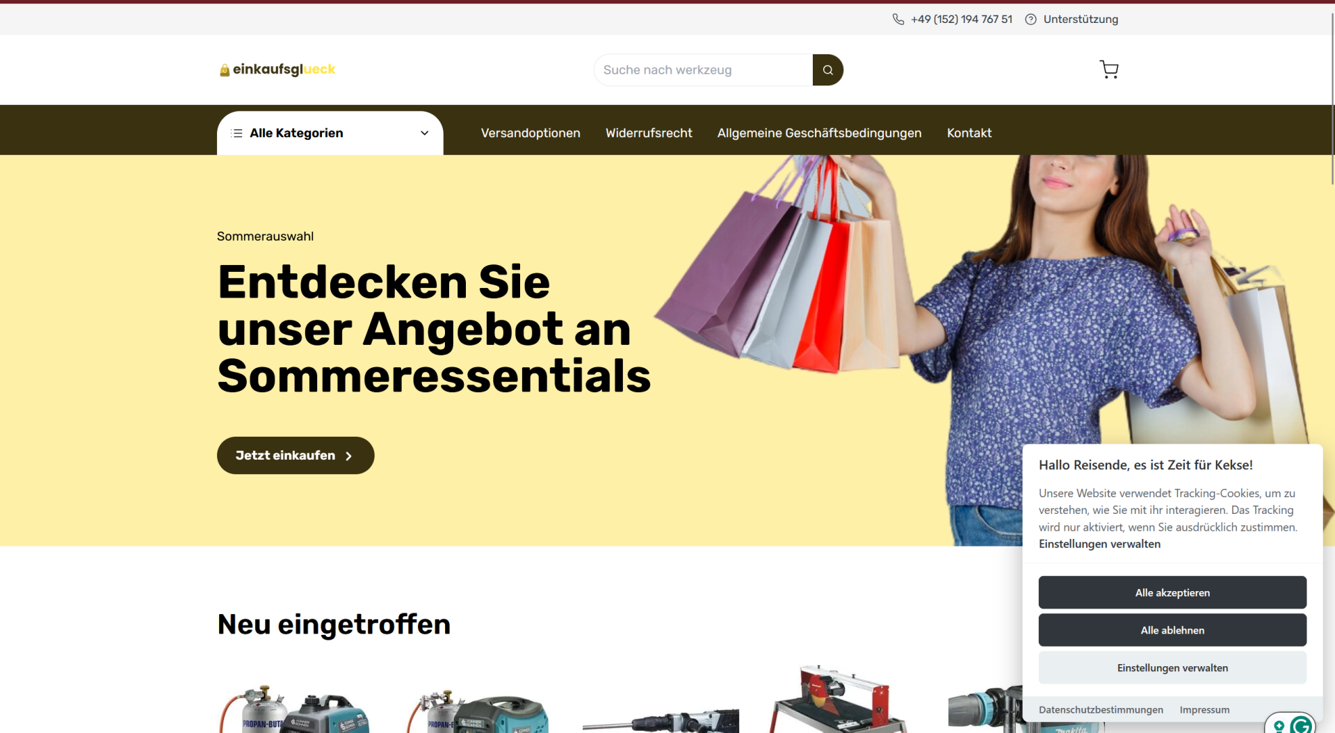 Screenshot einkaufsglueckde.de