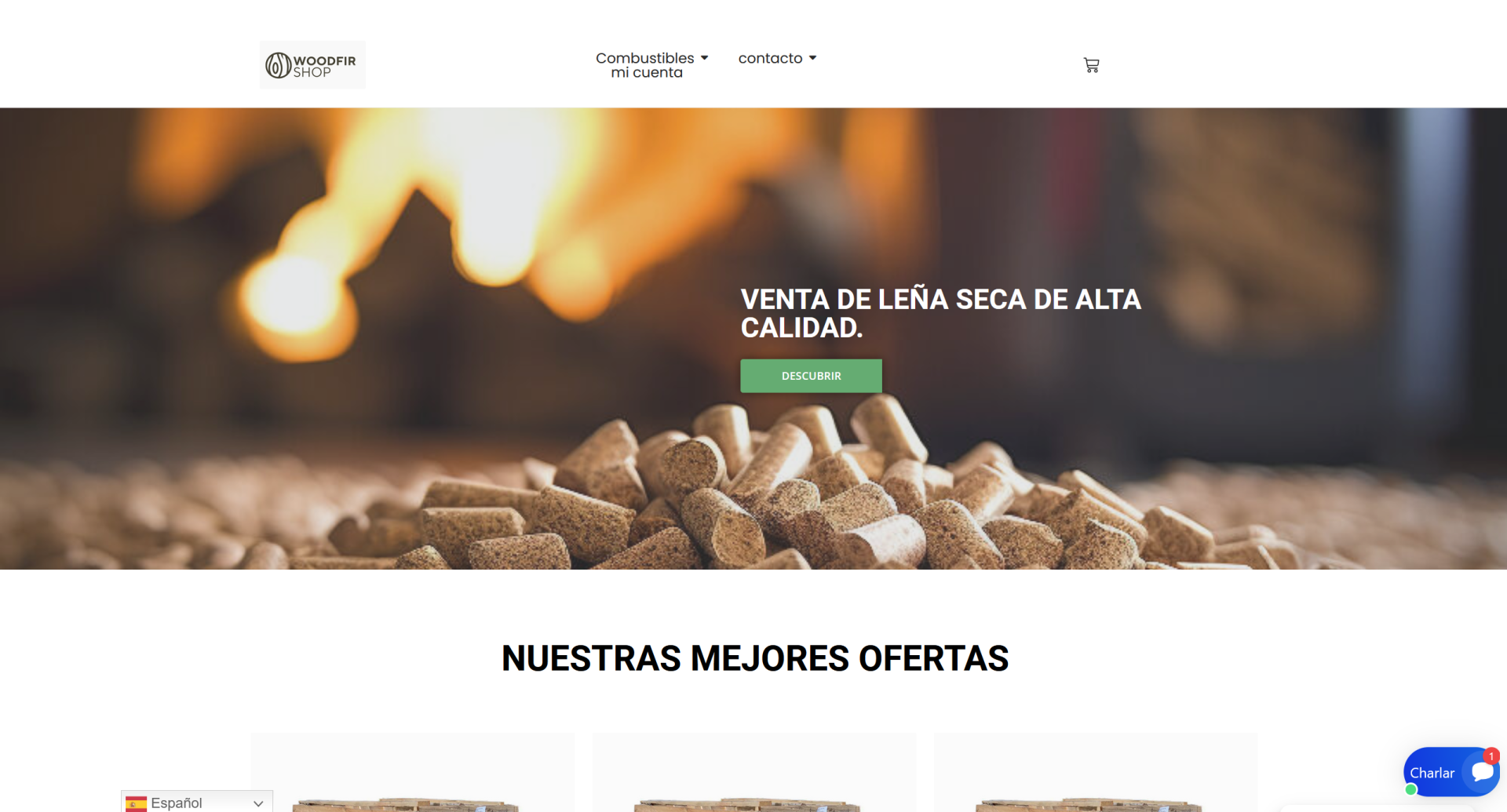 Screenshot woodfirshop.com