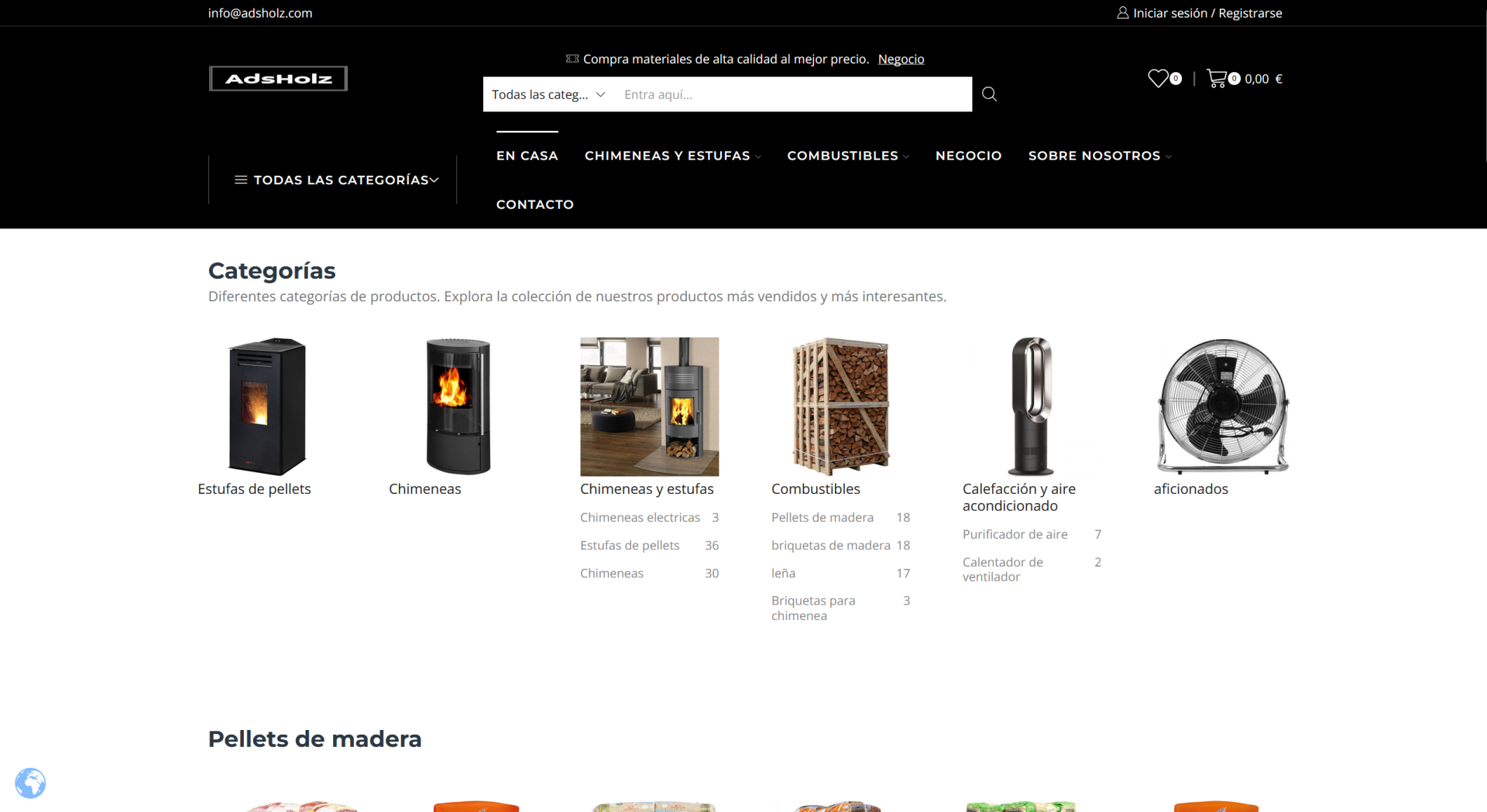 Screenshot adsholz.com