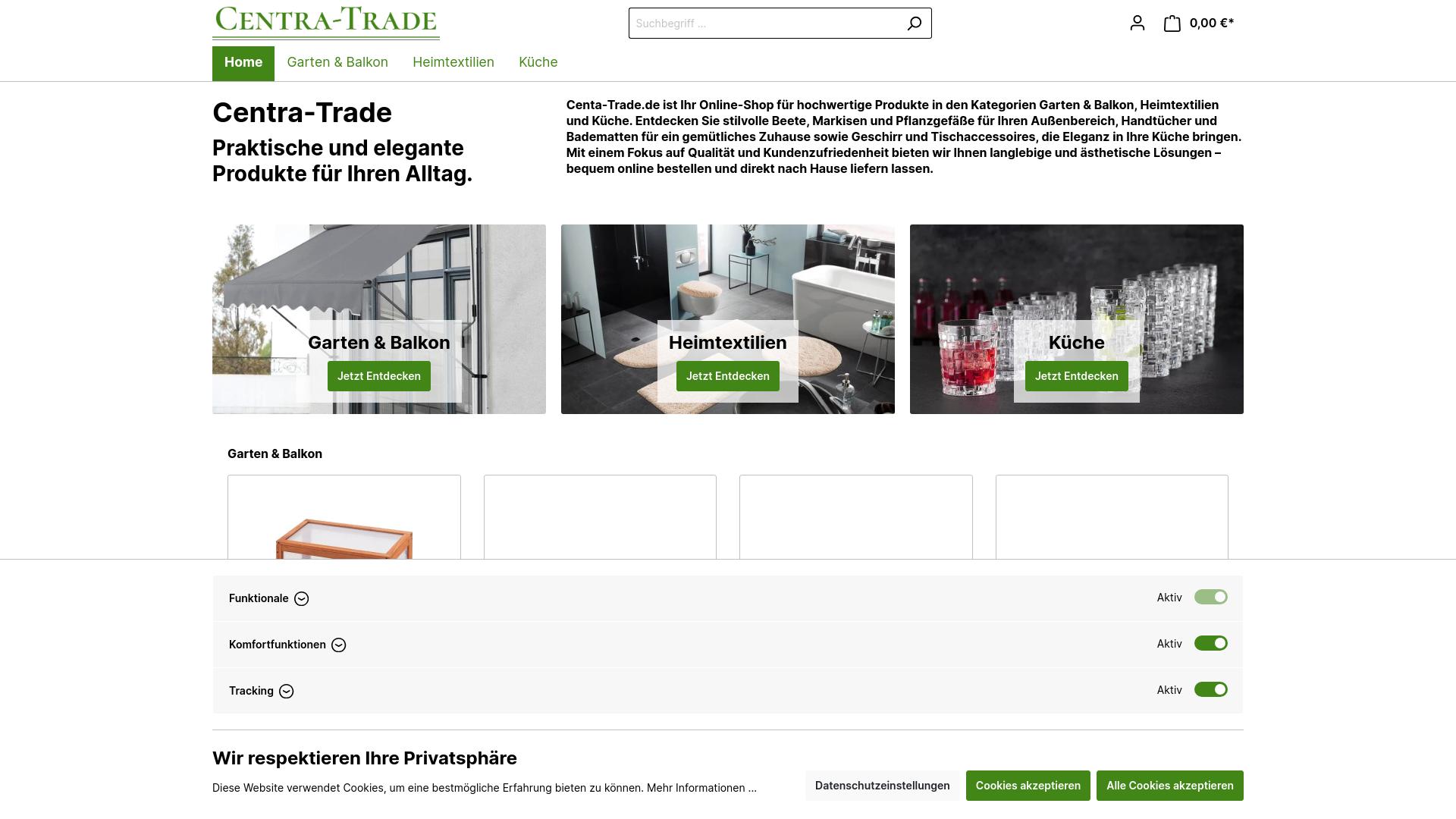 Screenshot centra-trade.de