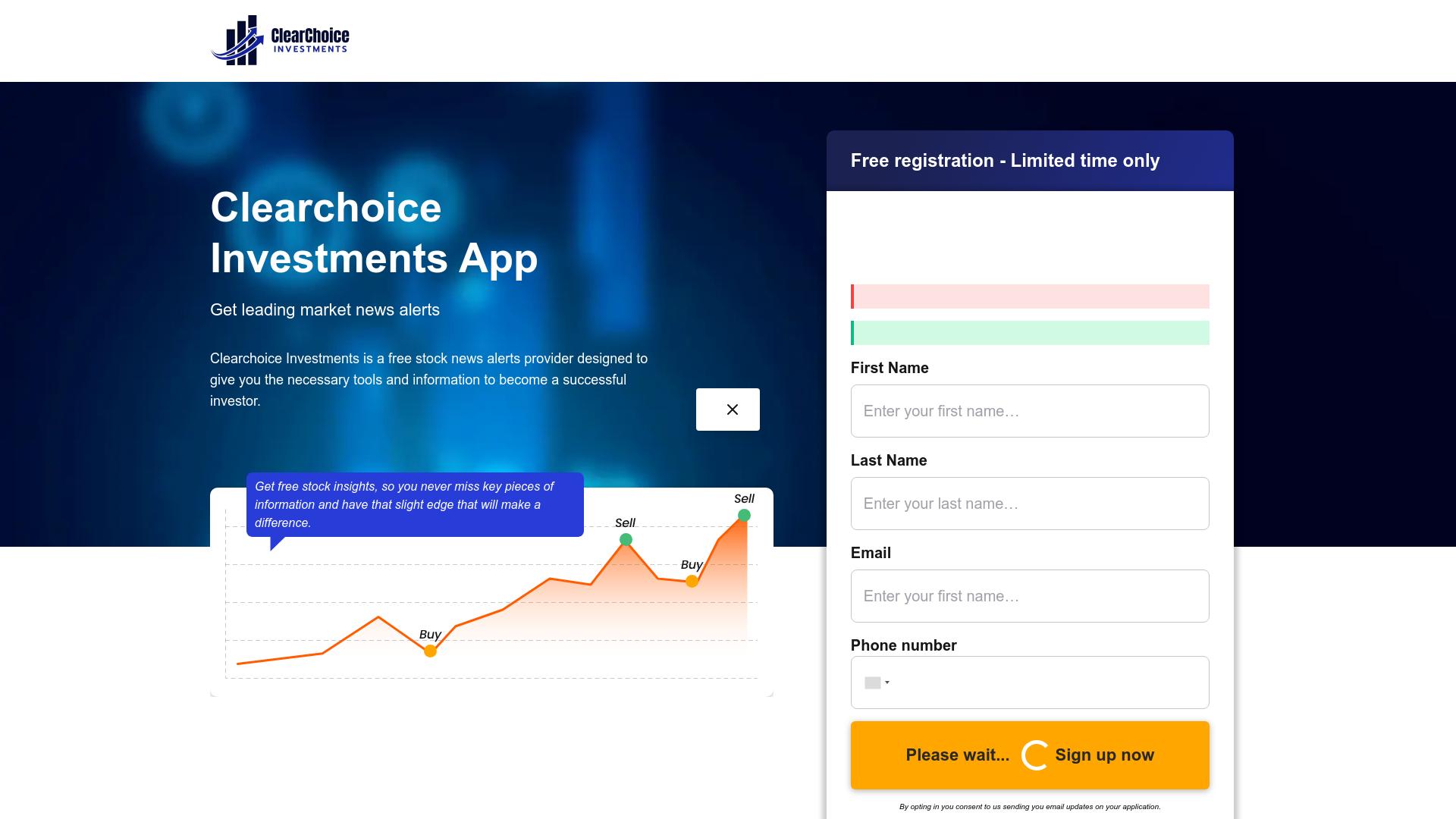 Screenshot clearchoice-investments.com