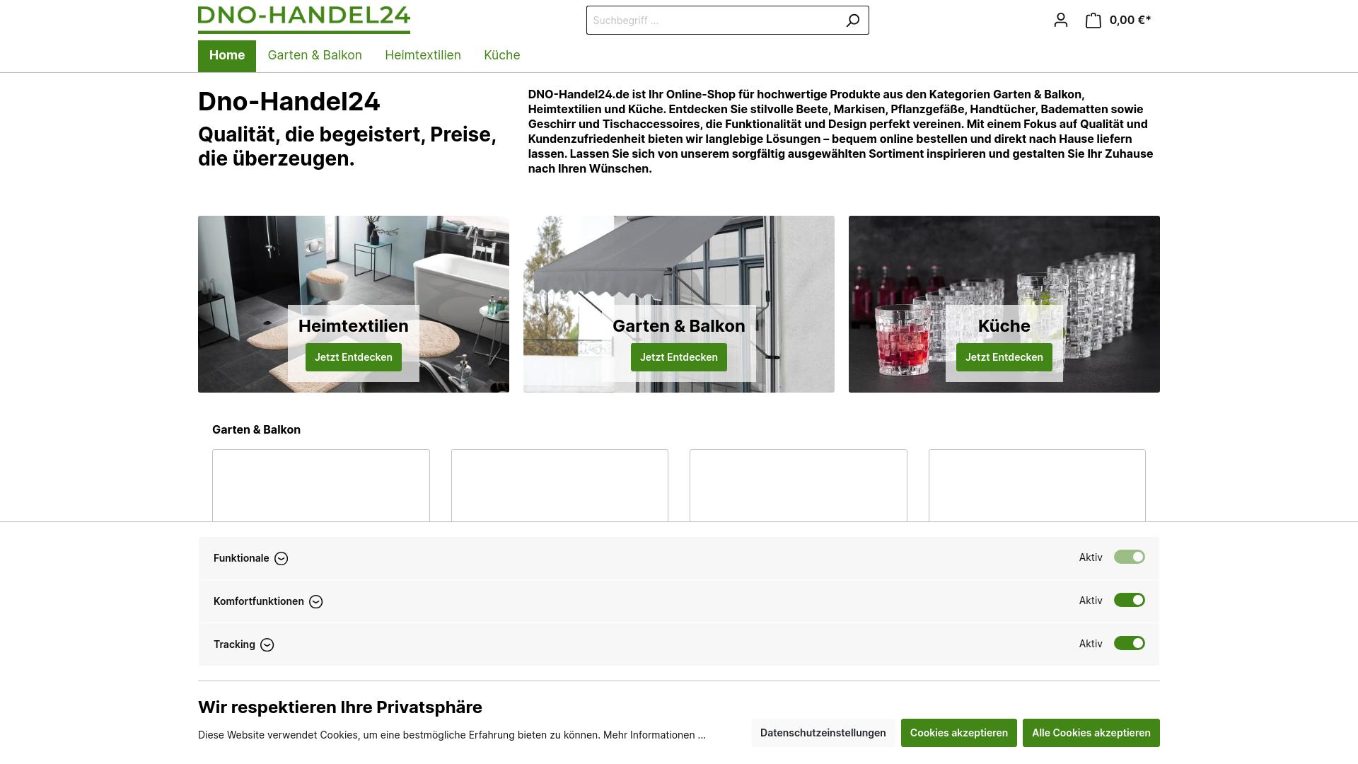Screenshot dno-handel24.de