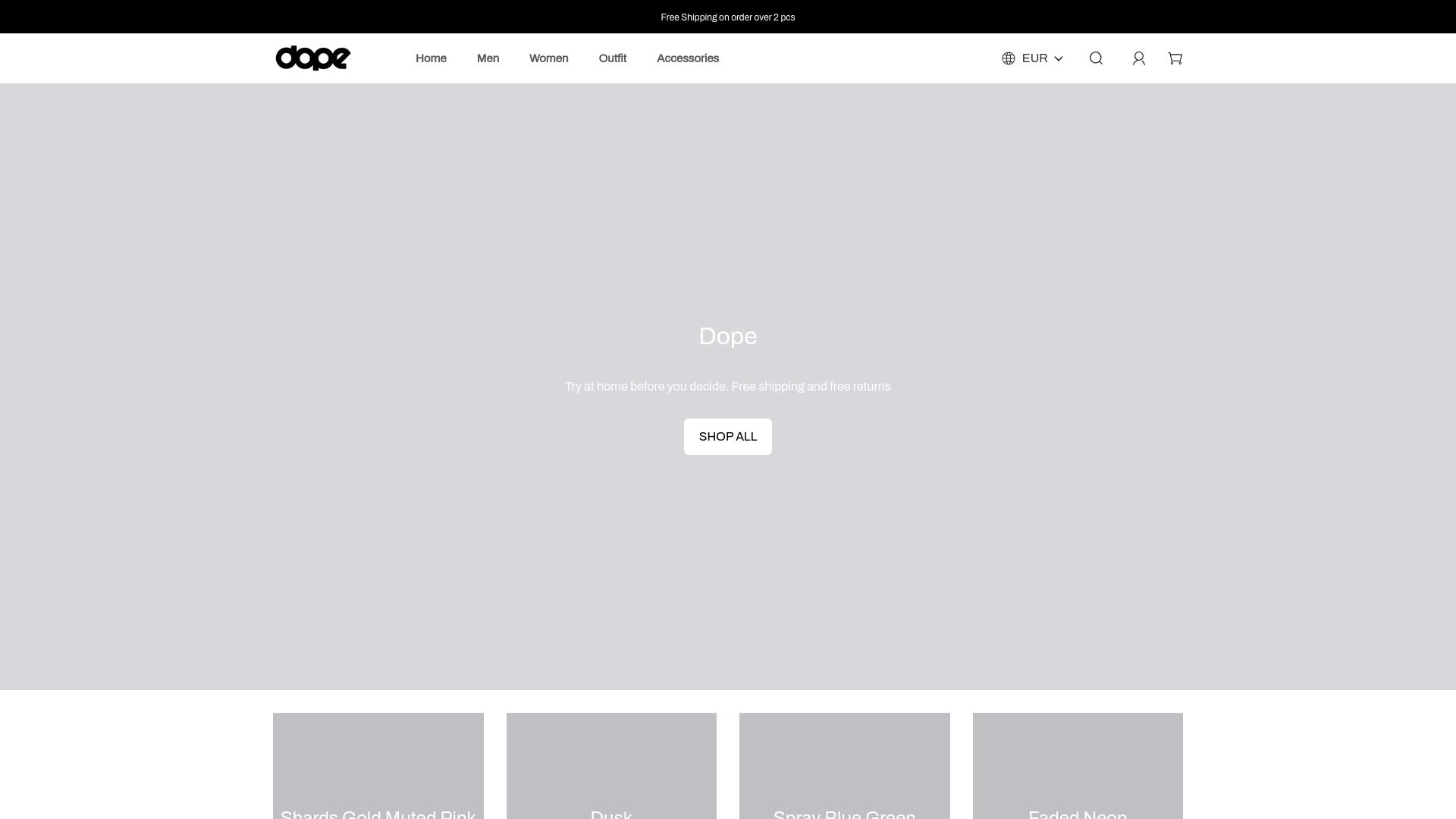 Screenshot dopesnoweshop.com