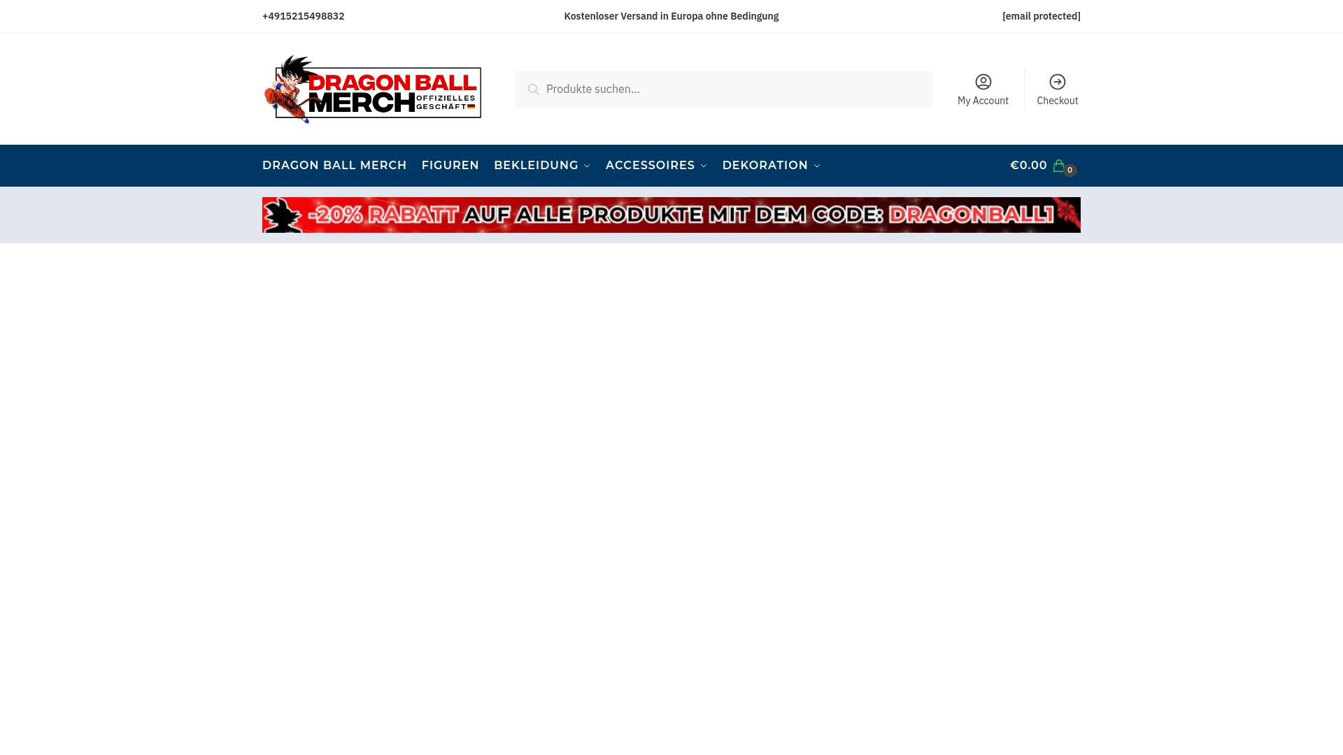 Screenshot dragonballmerch.de