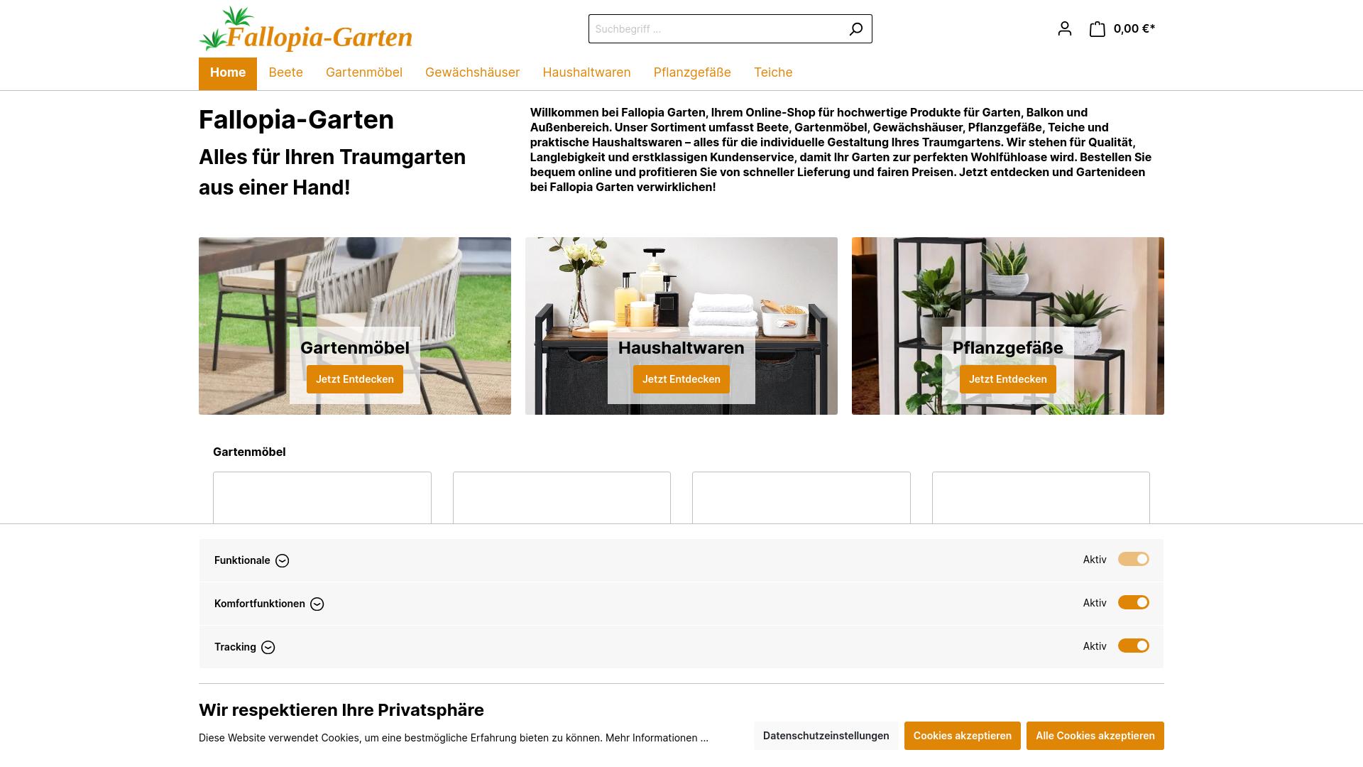 Screenshot fallopia-garten.de