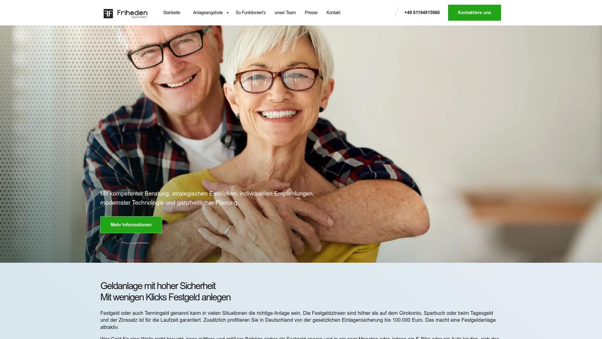 Screenshot fri­he­den.de