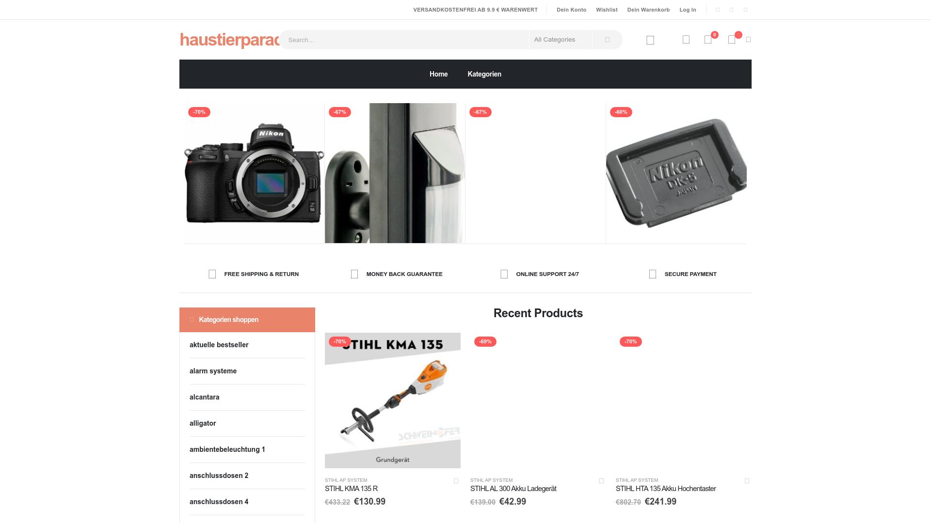 Screenshot haustierparadiesde.shop