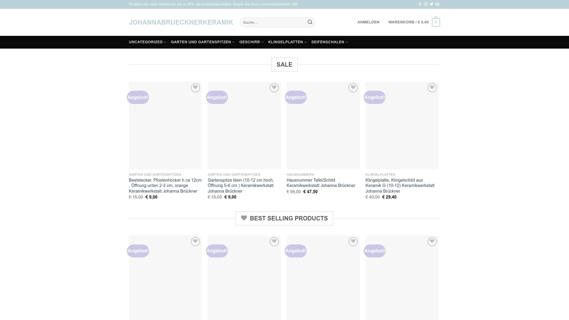 Screenshot johannabruecknerkeramik.shop
