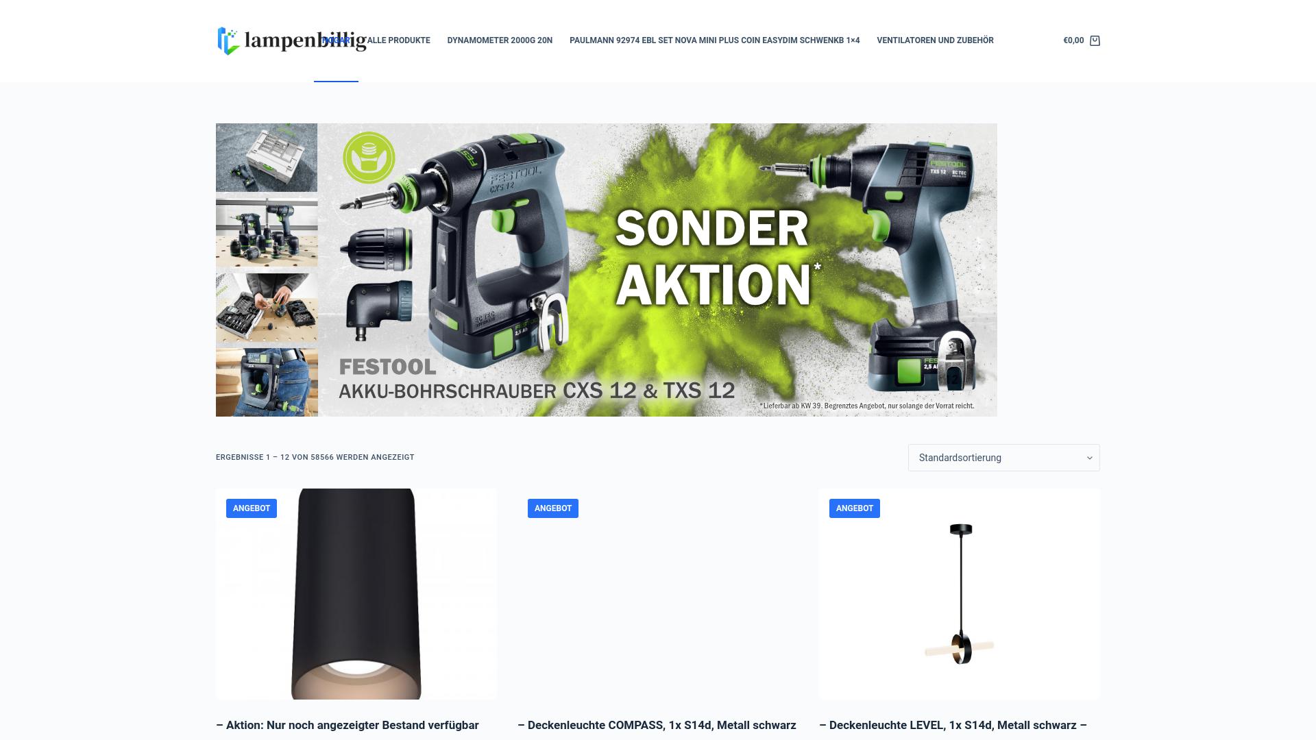 Screenshot lampenbillig.com