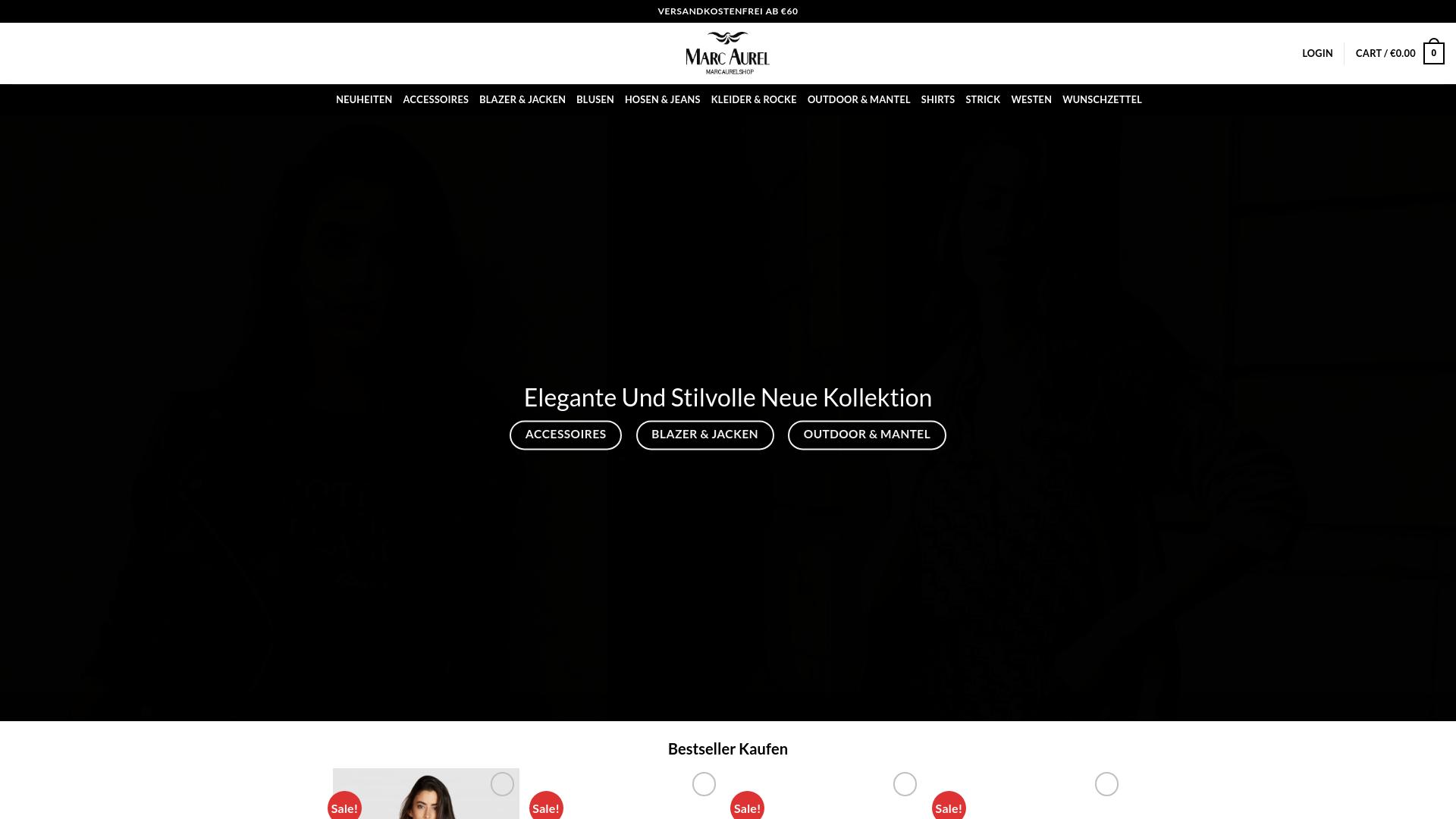 Screenshot marcaurelshop.com