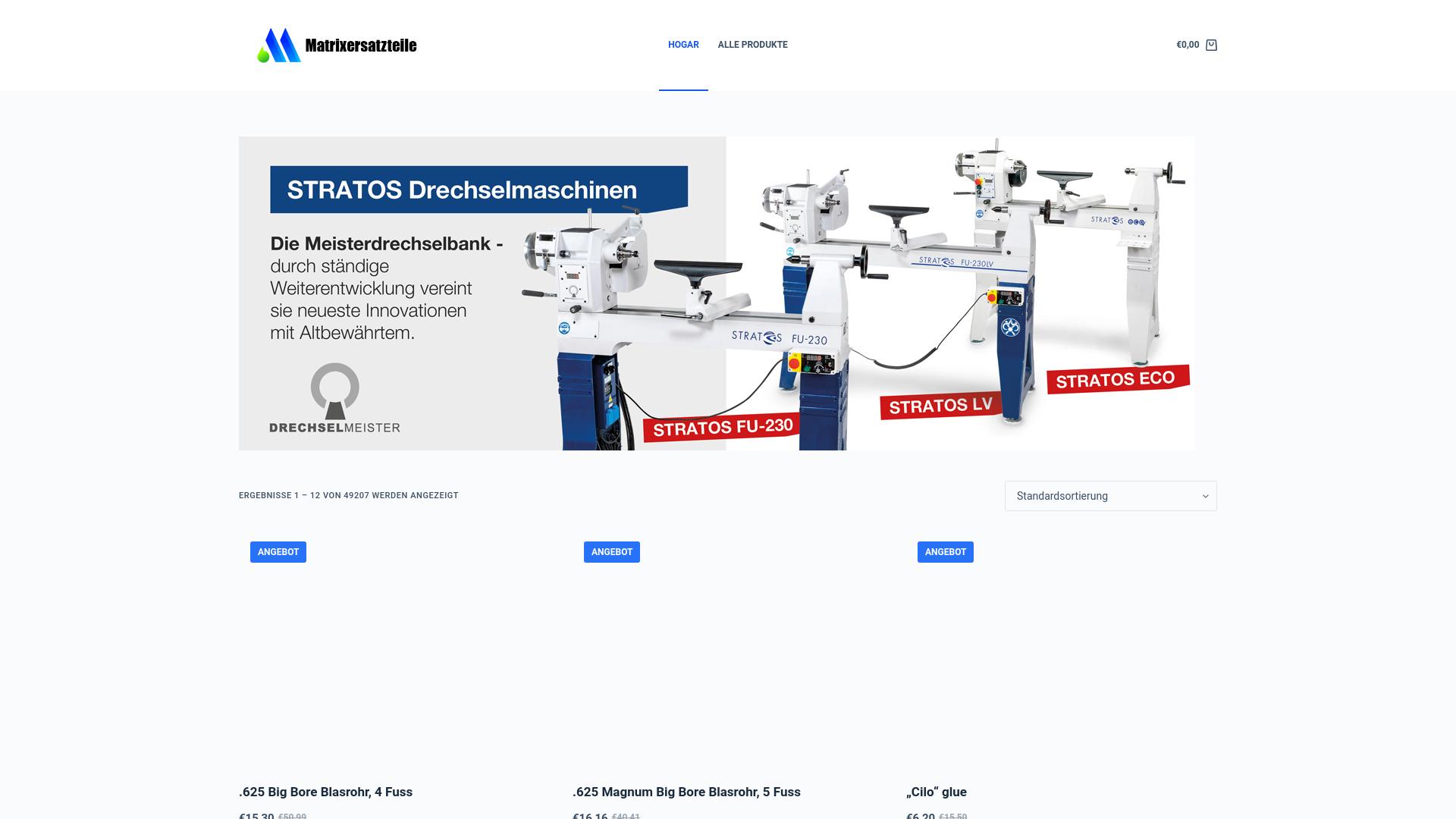 Screenshot matrixersatzteile.com
