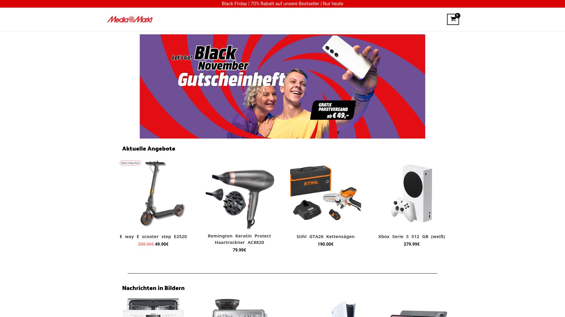 Screenshot mediamarkt-austria.com