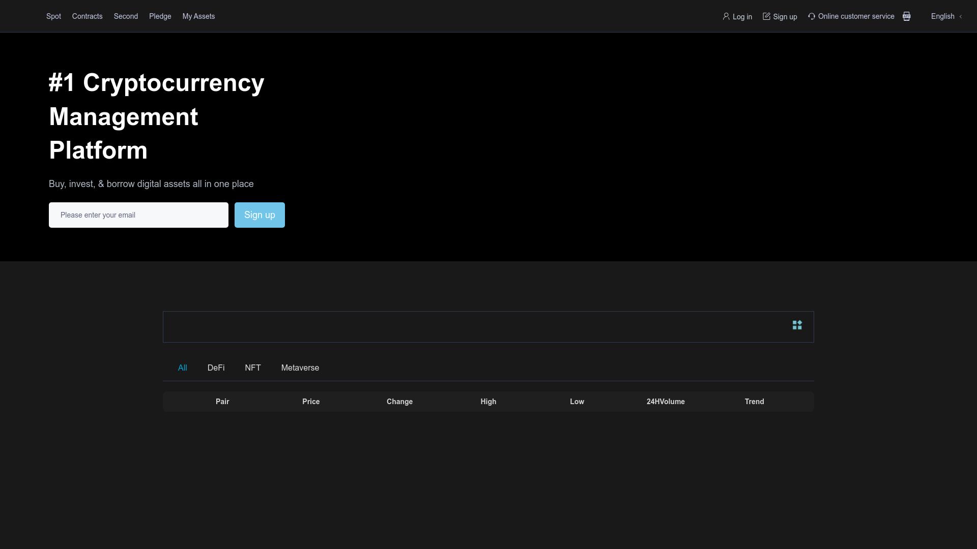 Screenshot tether­ex-marts.com