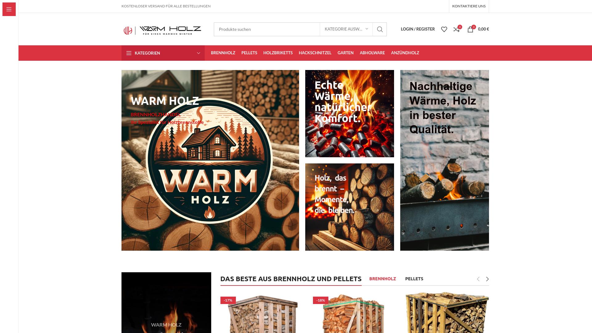 Screenshot warmholz.de