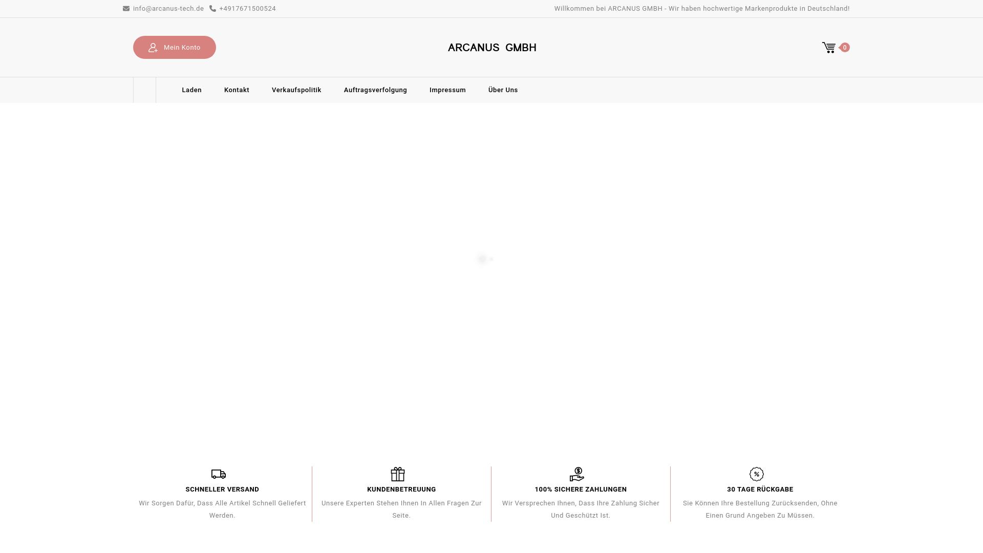 Screenshot arcanus-tech.de