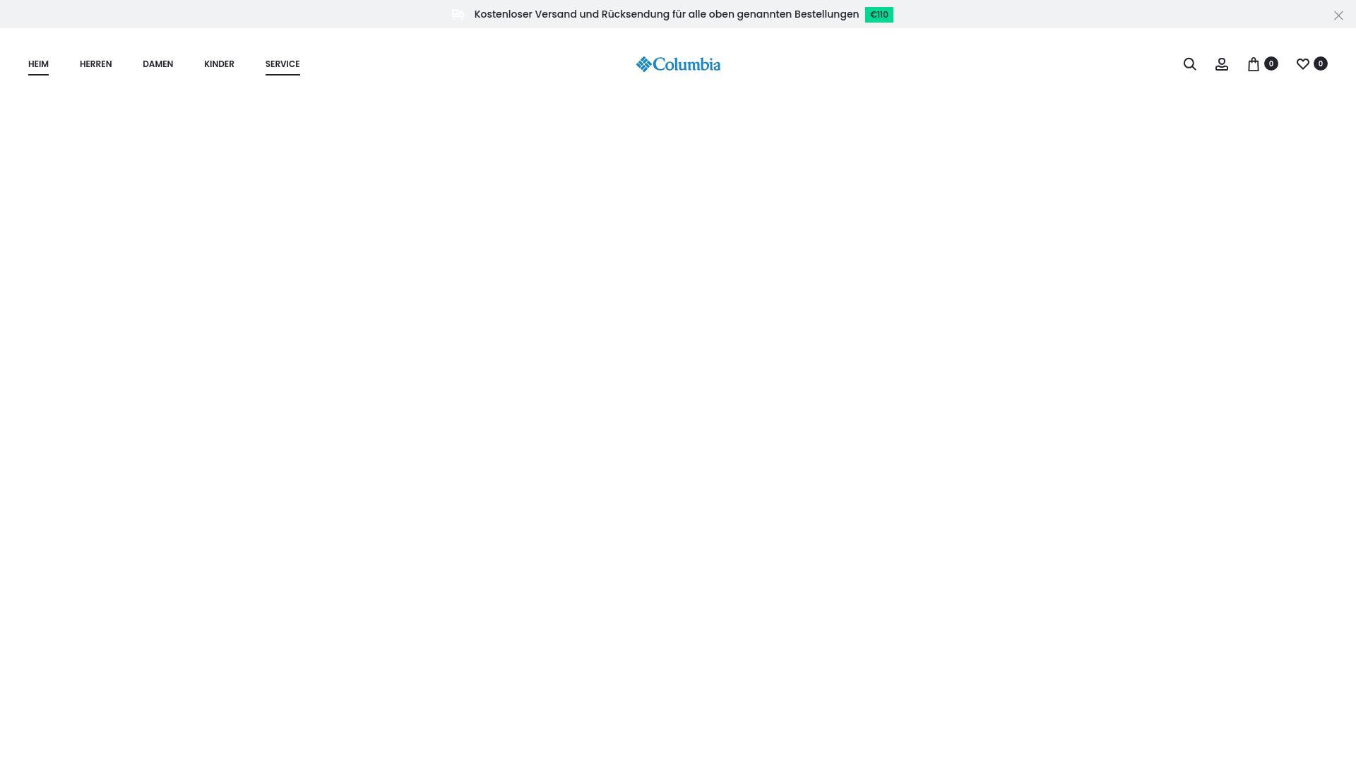 Screenshot columbia.com.de