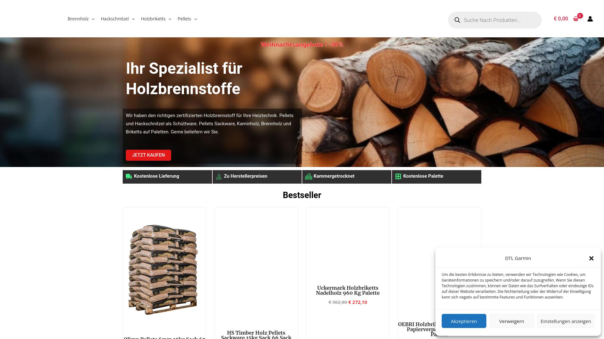 Screenshot de-brennholz.com