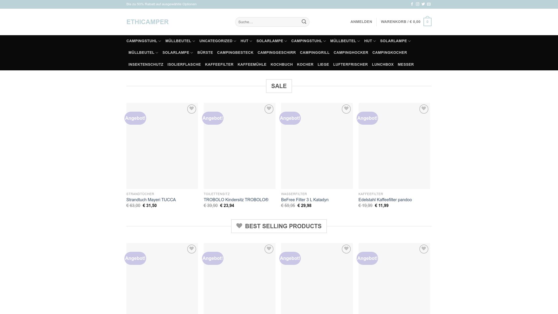 Screenshot ethicamper.shop