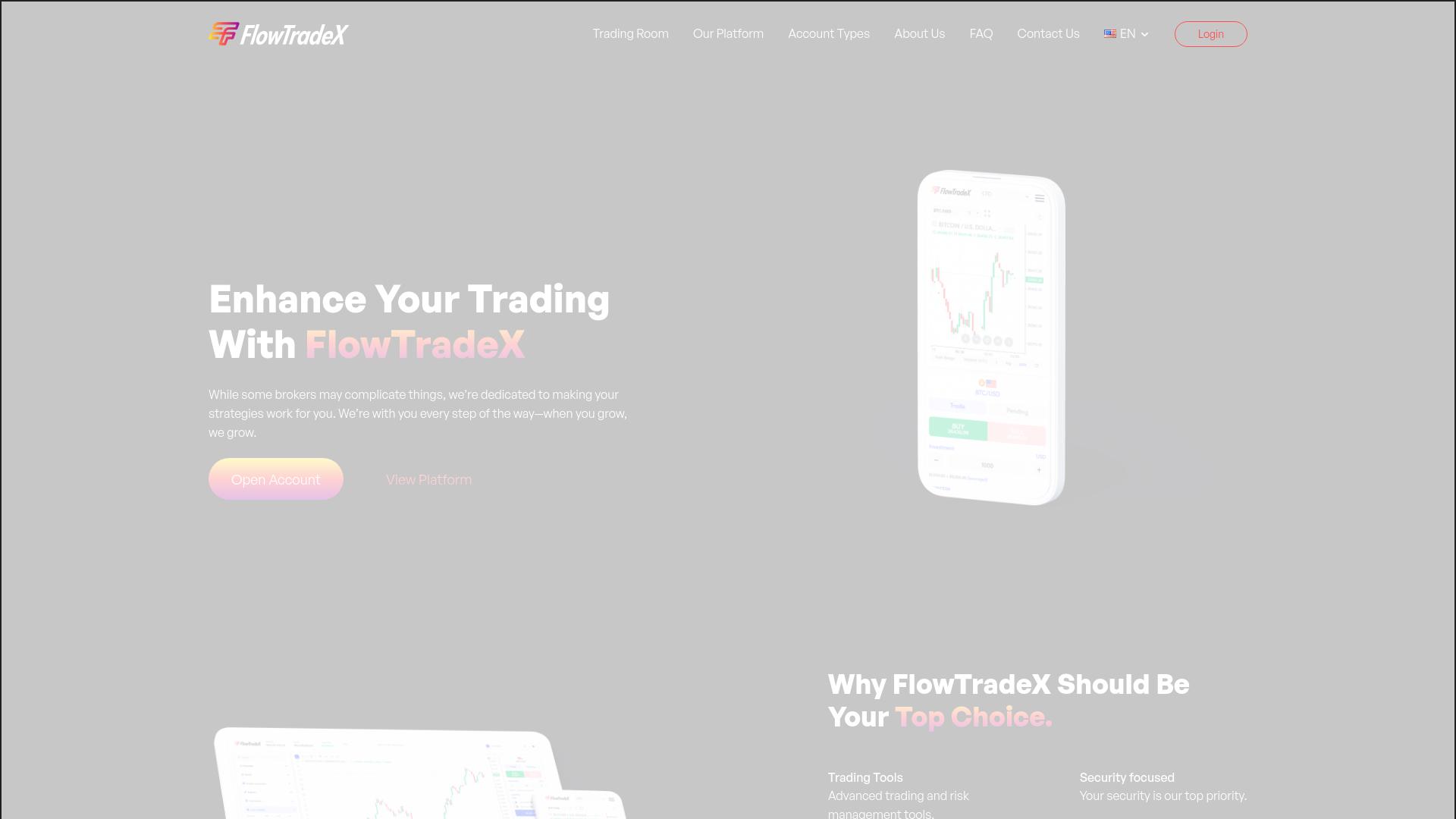 Screenshot flowtradex.com