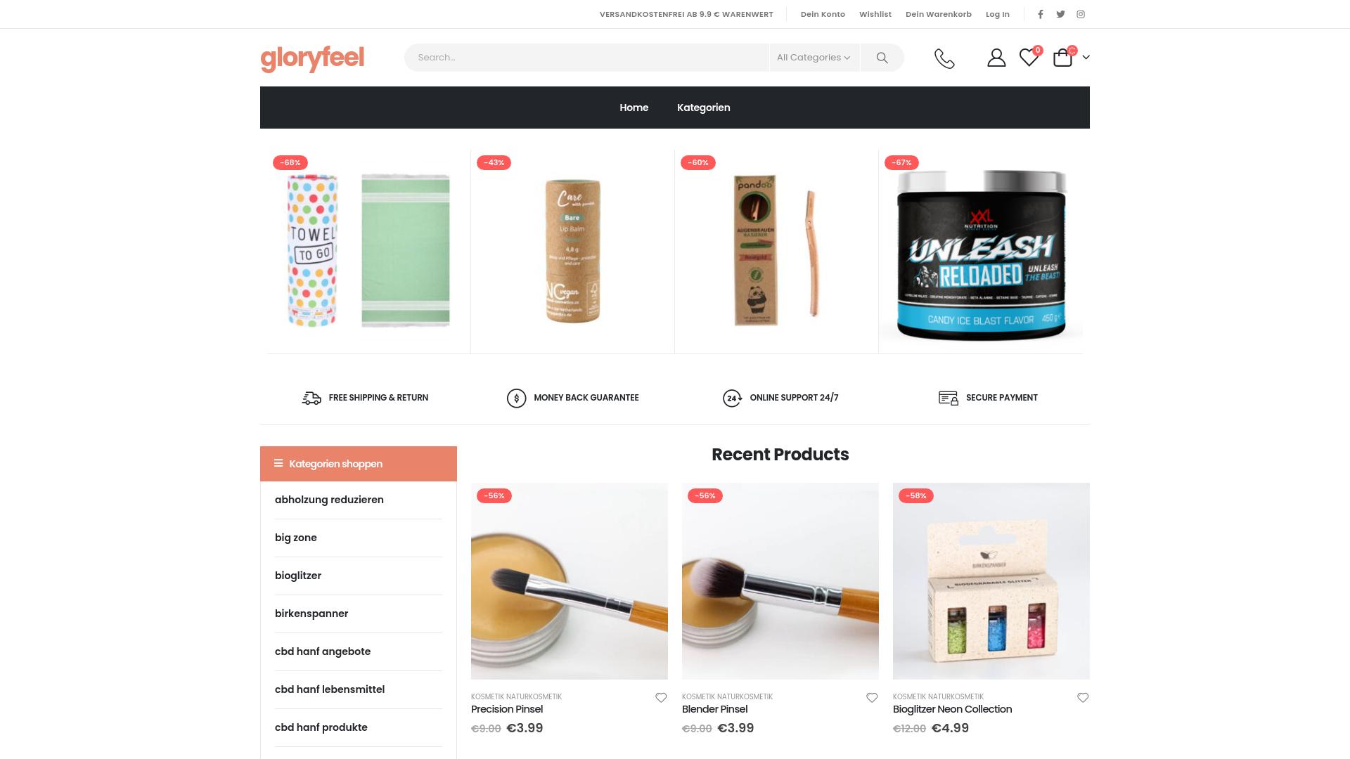 Screenshot gloryfeel.shop
