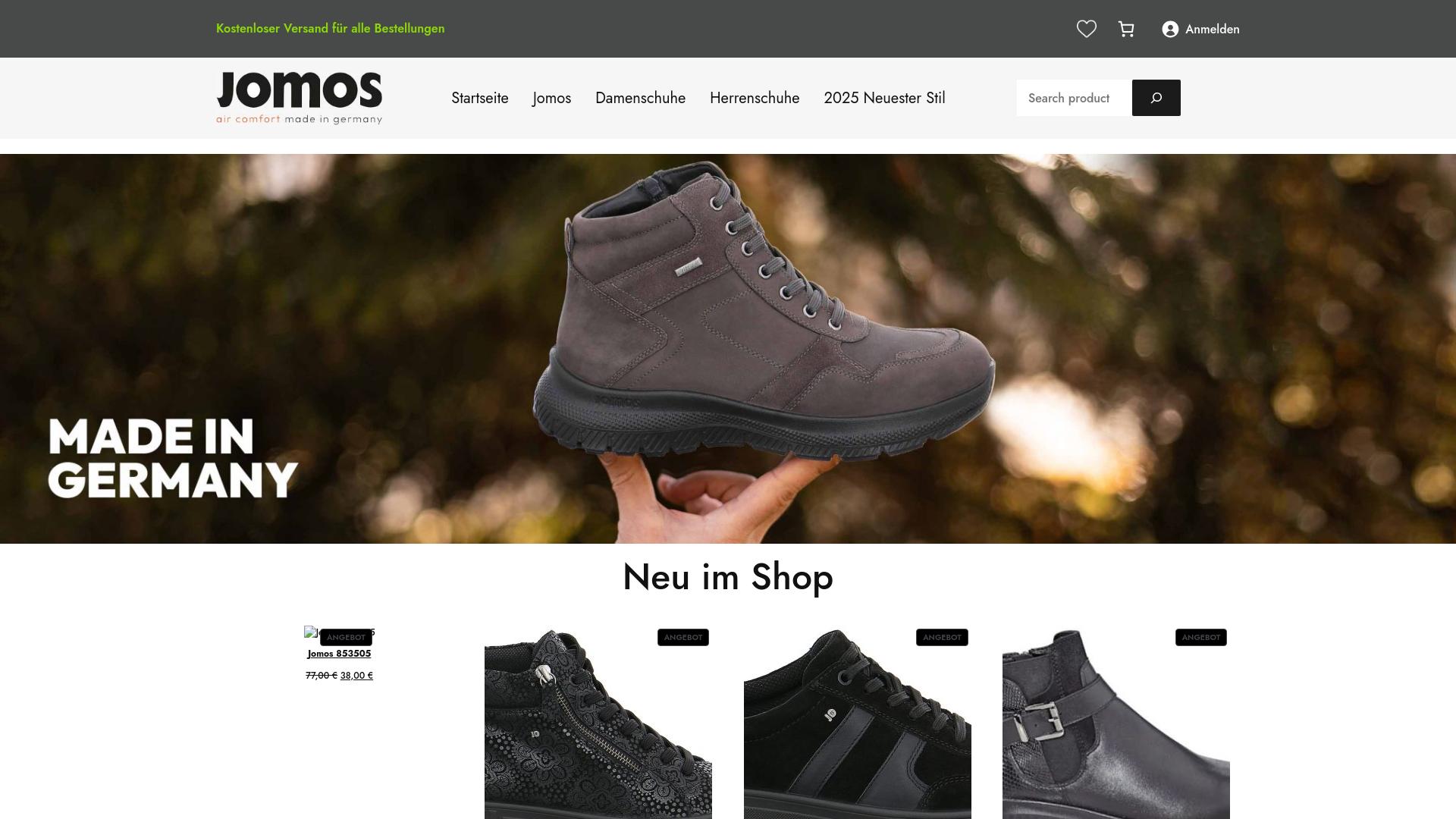 Screenshot jomosoutlet.shop