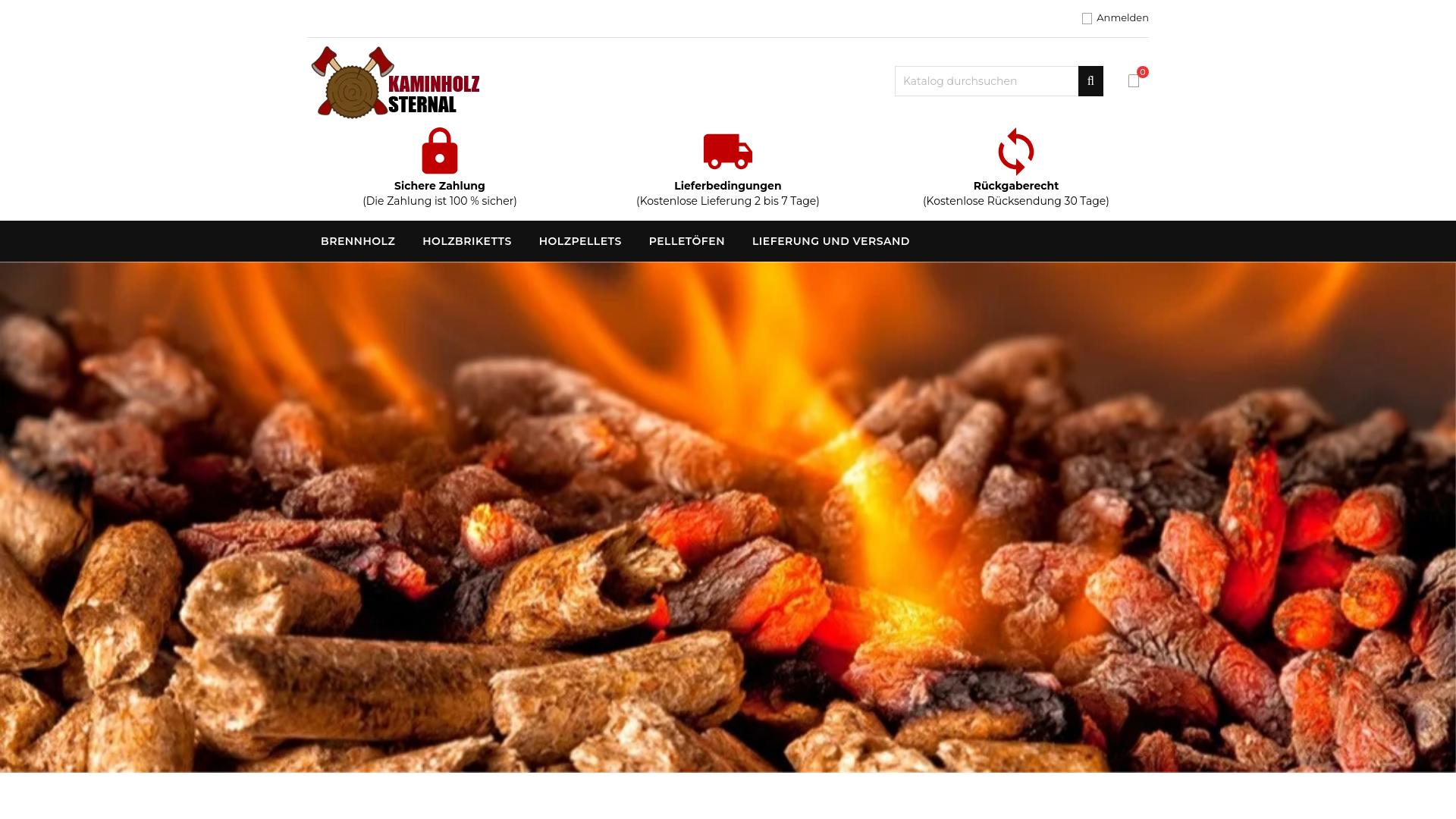 Screenshot kaminholz-sternal.shop