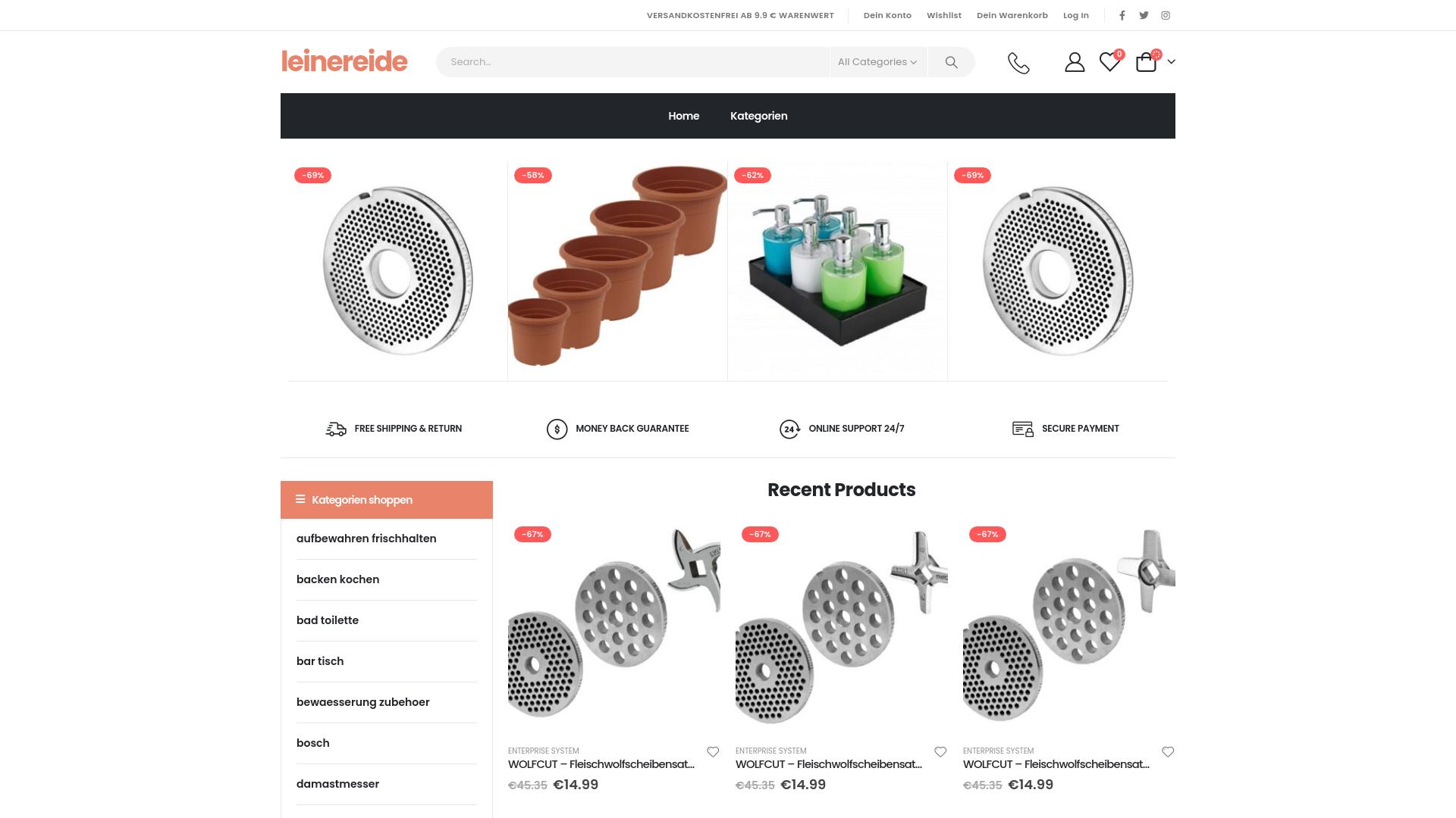 Screenshot leinereide.shop