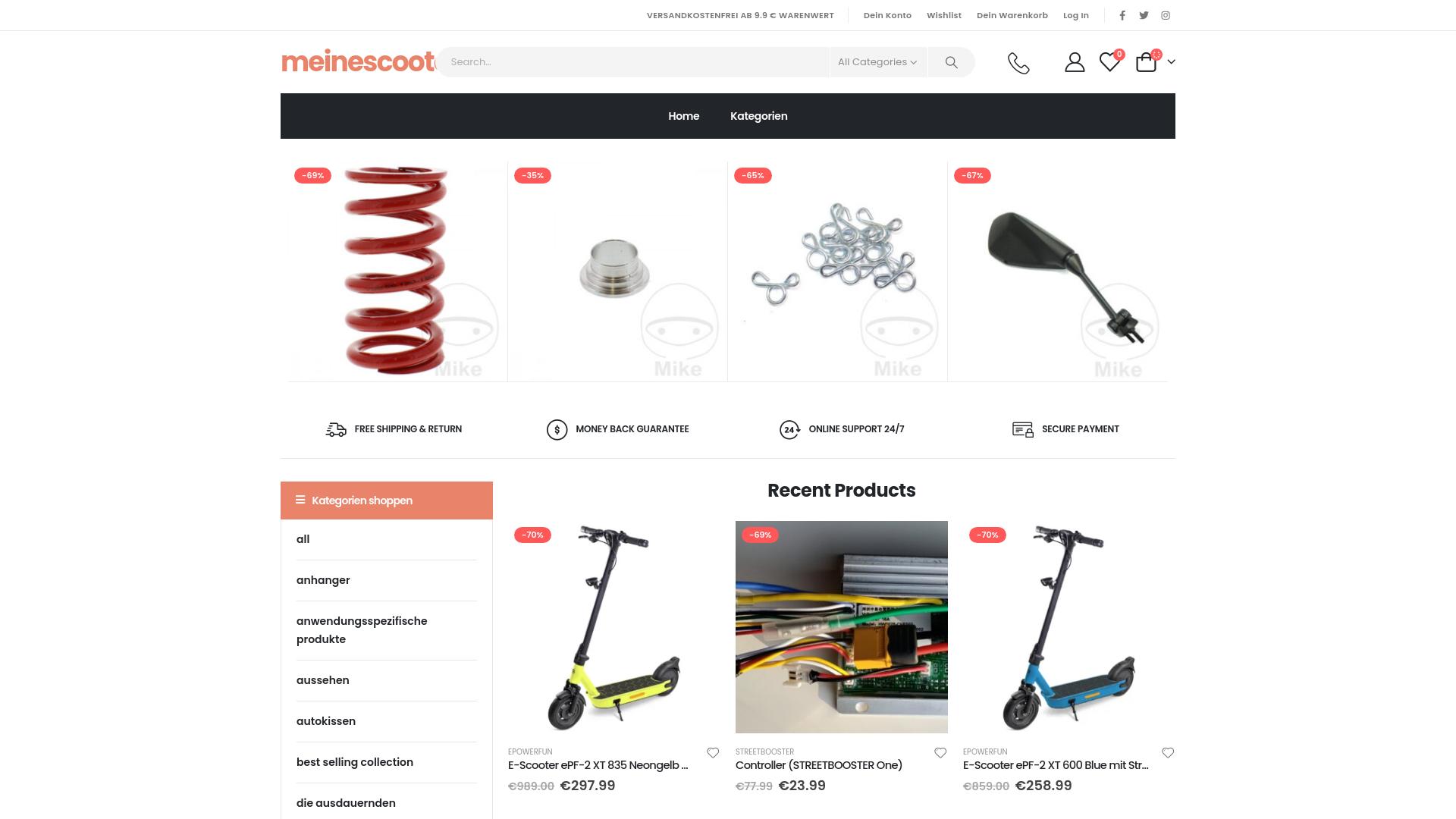 Screenshot meinescooter.shop