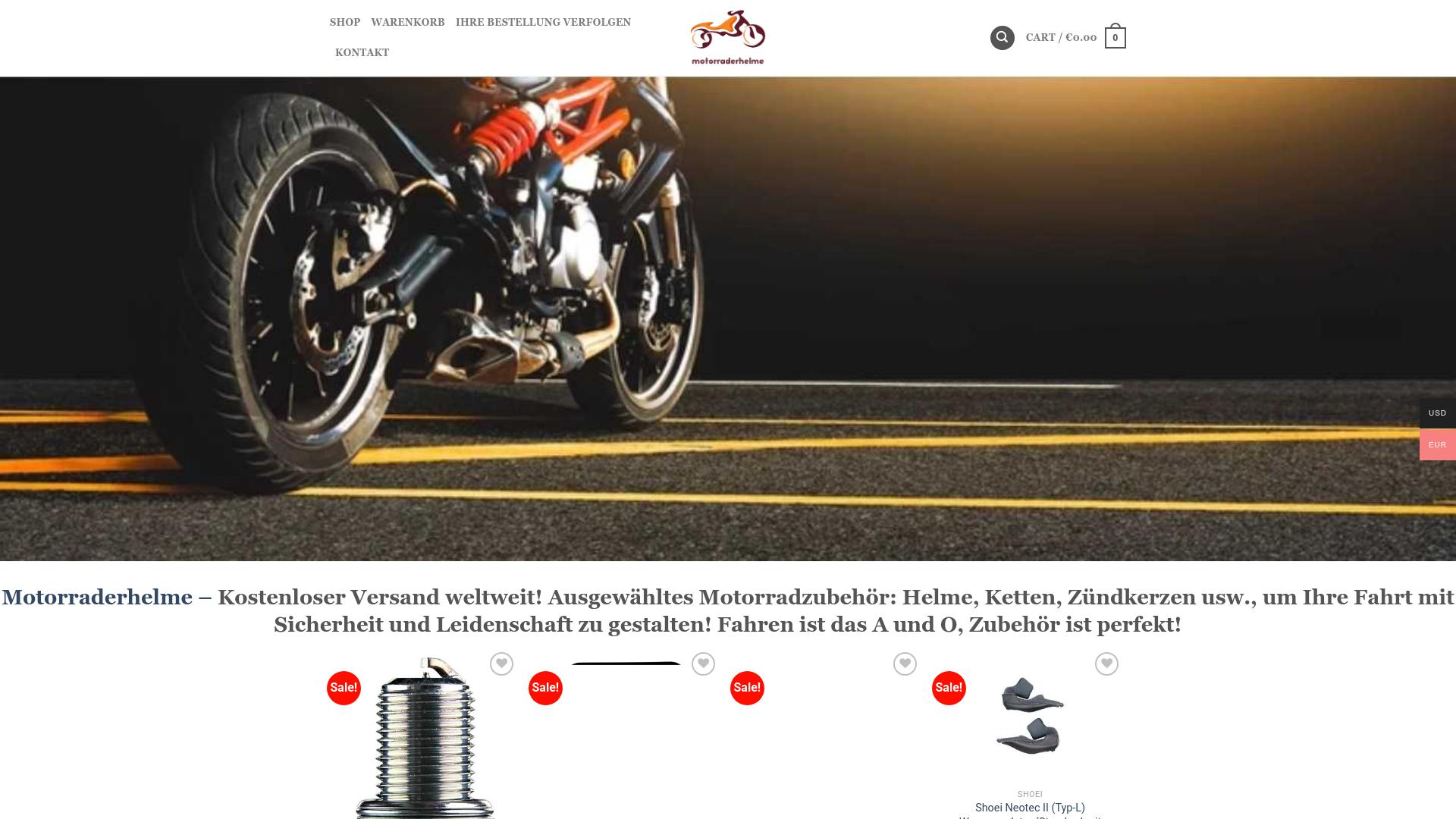 Screenshot motorraderhelme.de