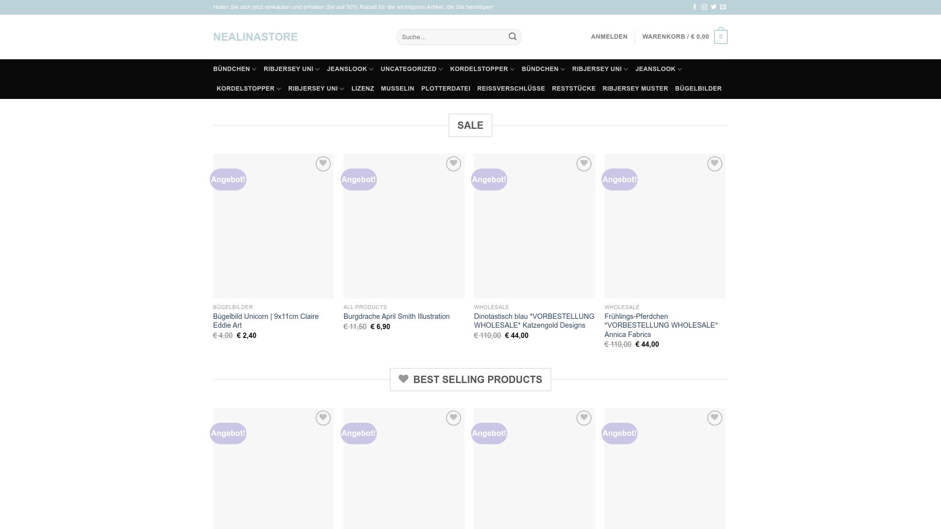 Screenshot nealinastore.shop