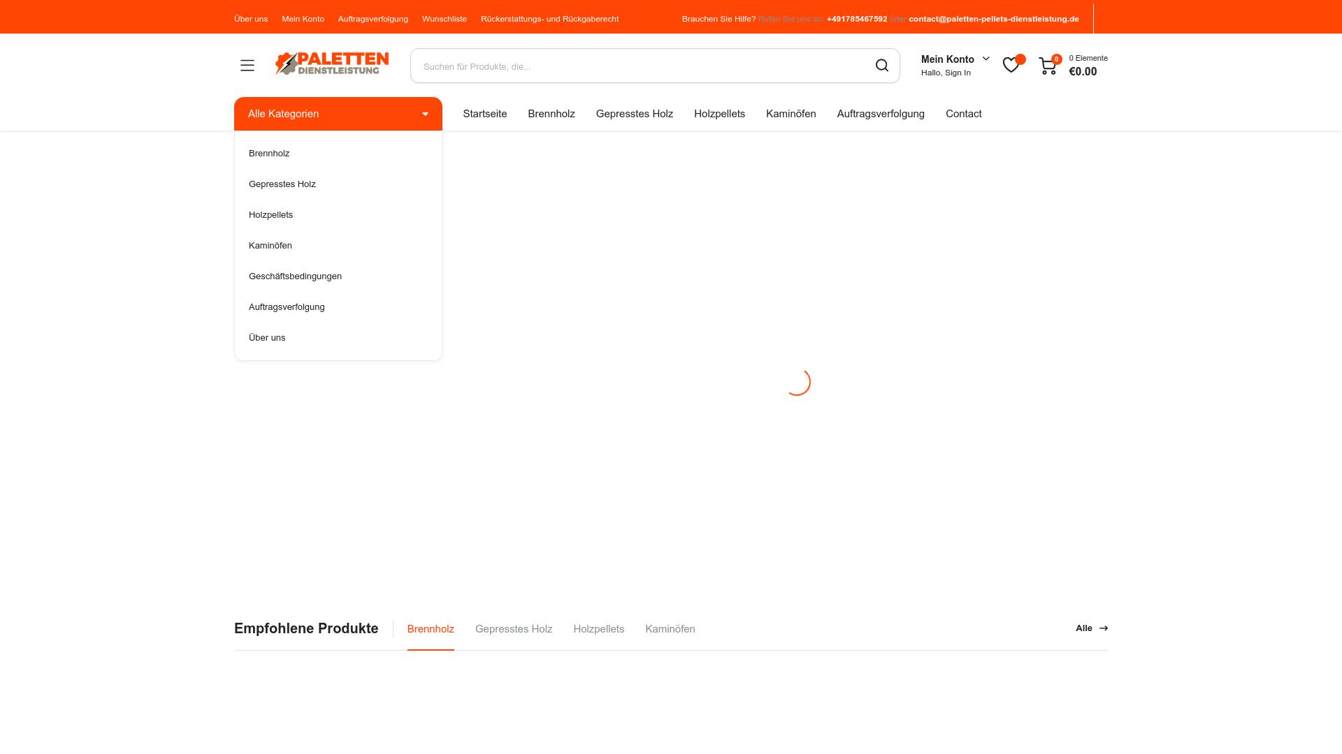 Screenshot paletten-pellets-dienstleistung.de