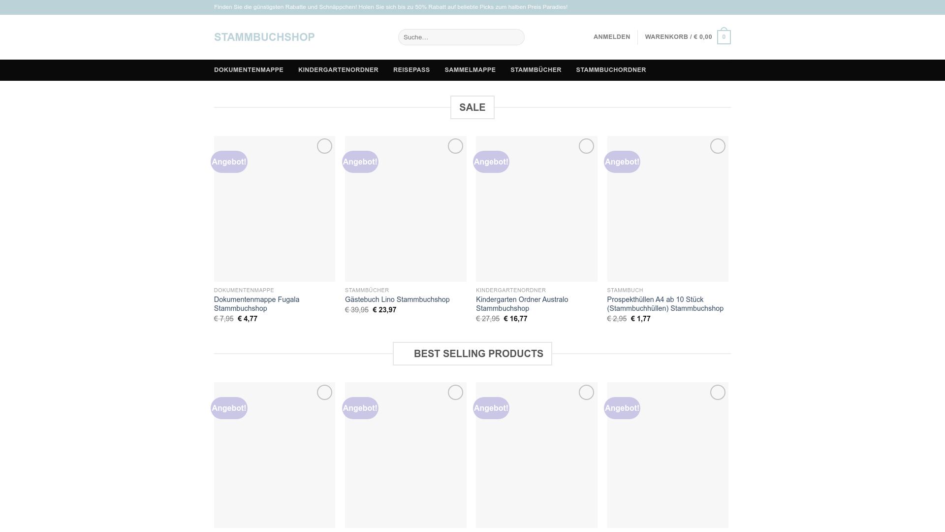 Screenshot stammbuchshop.shop