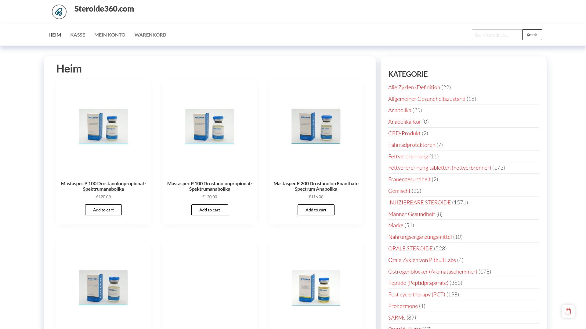 Screenshot steroide360.com
