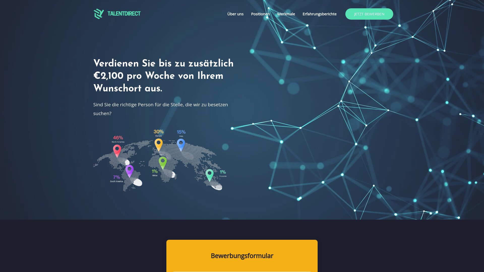 Screenshot talentdirect.online