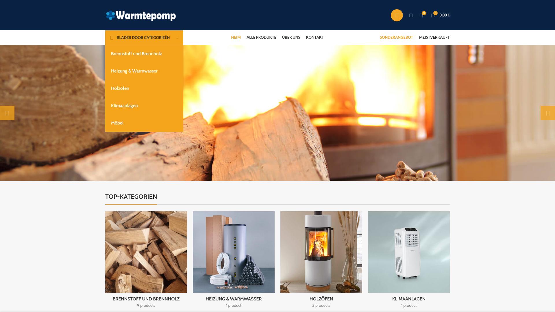 Screenshot warmtepompe.com