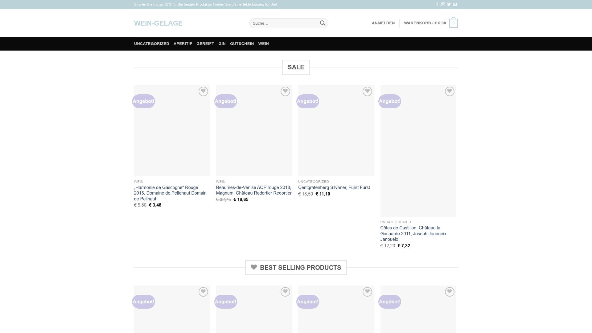 Screenshot wein-gelage.shop