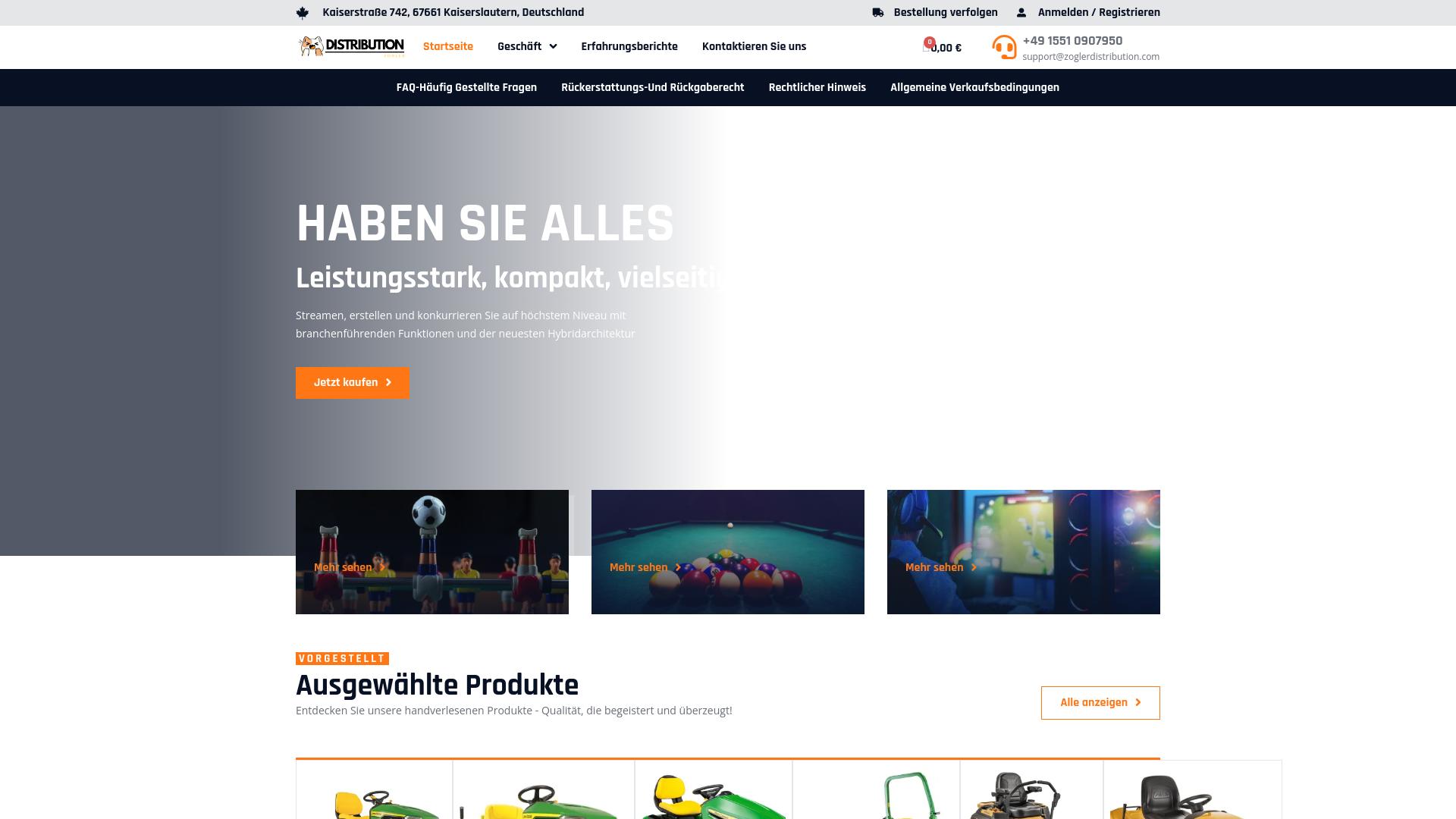 Screenshot www.zoglerdistribution.com