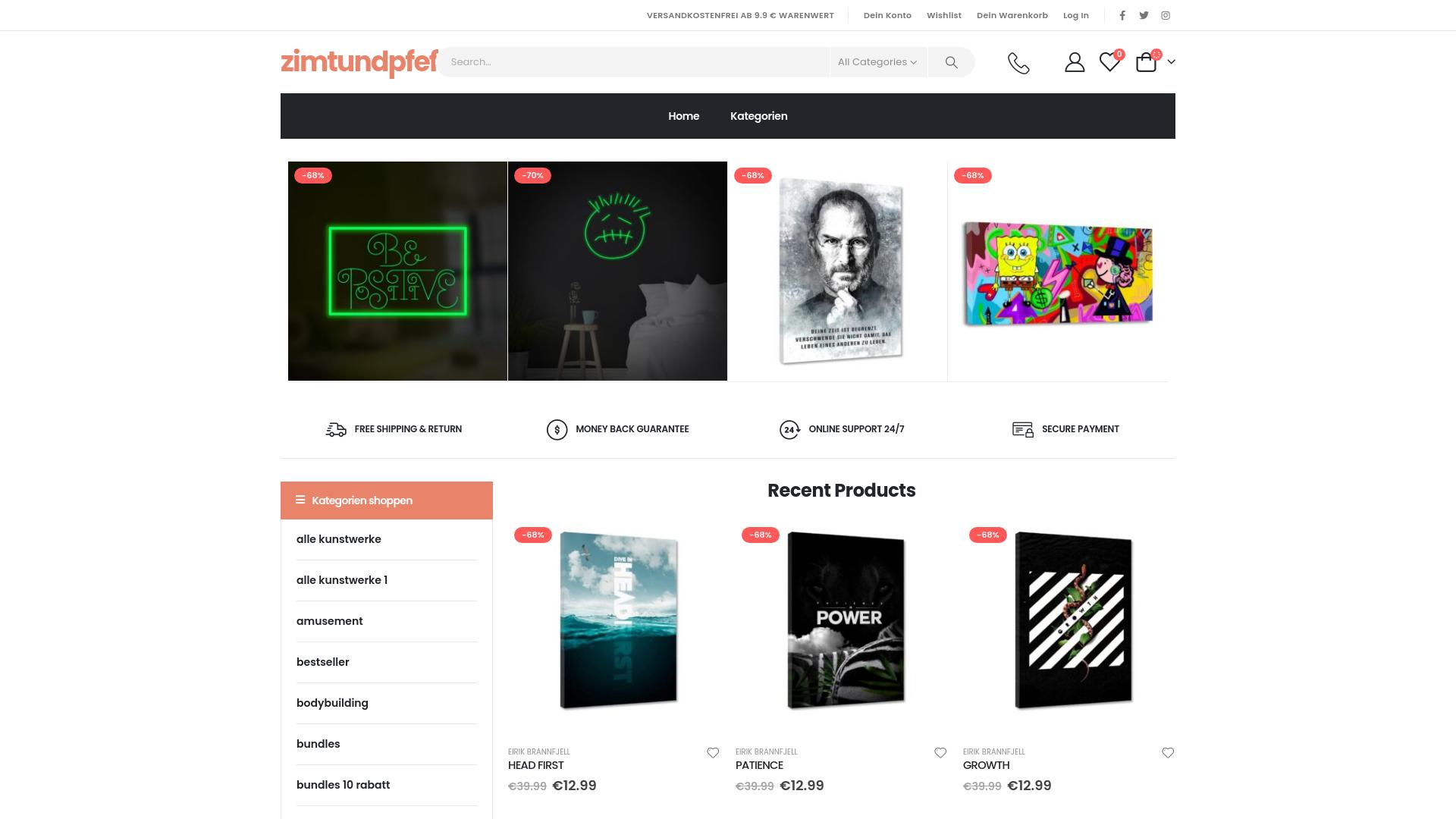 Screenshot zimtundpfefferde.shop